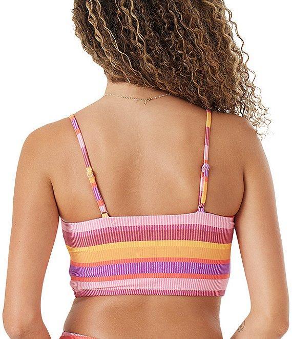 Roxy Coastal Current Rainbow Summer Stripes Low Waist Hipster Swim Bottom Product Image