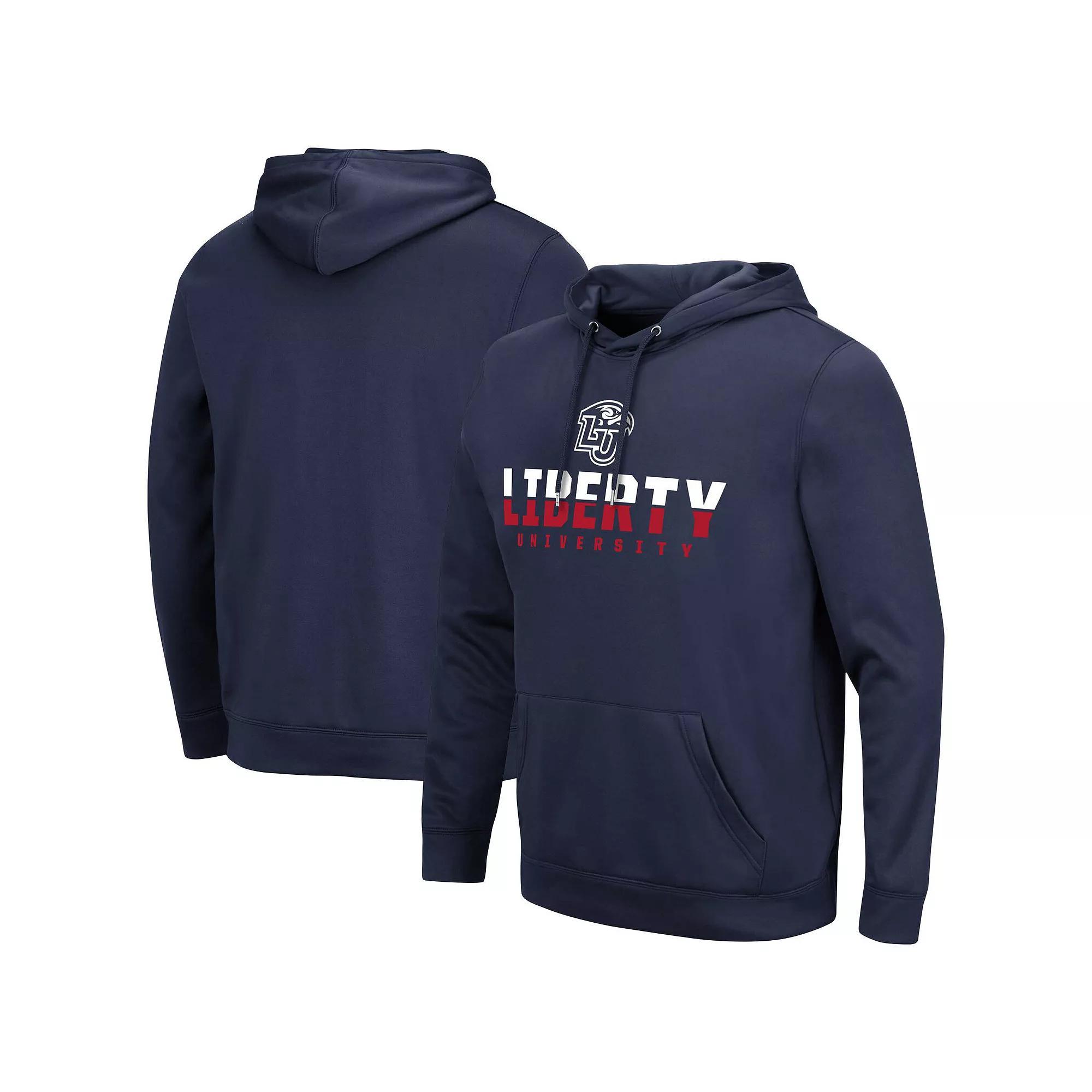 Men's Colosseum Navy Liberty Flames Lantern Pullover Hoodie, Size: Small, Lib Blue Product Image