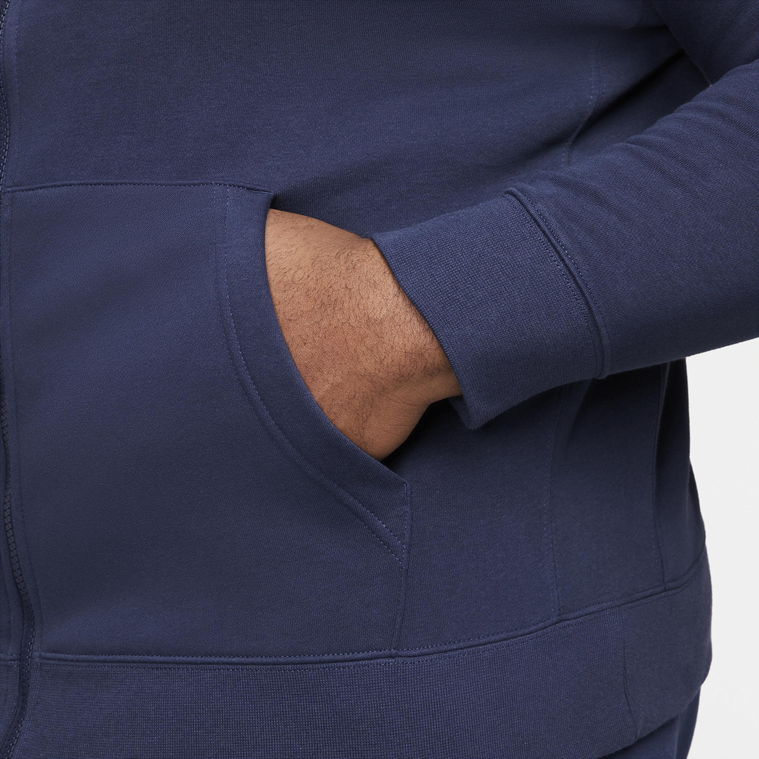Mens Nike Sportswear Club Fleece Full-Zip Hoodie Black Navy White Product Image
