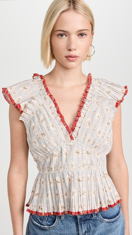 Sea Tima Flutter Sleeve V-Neck Top | Shopbop Product Image
