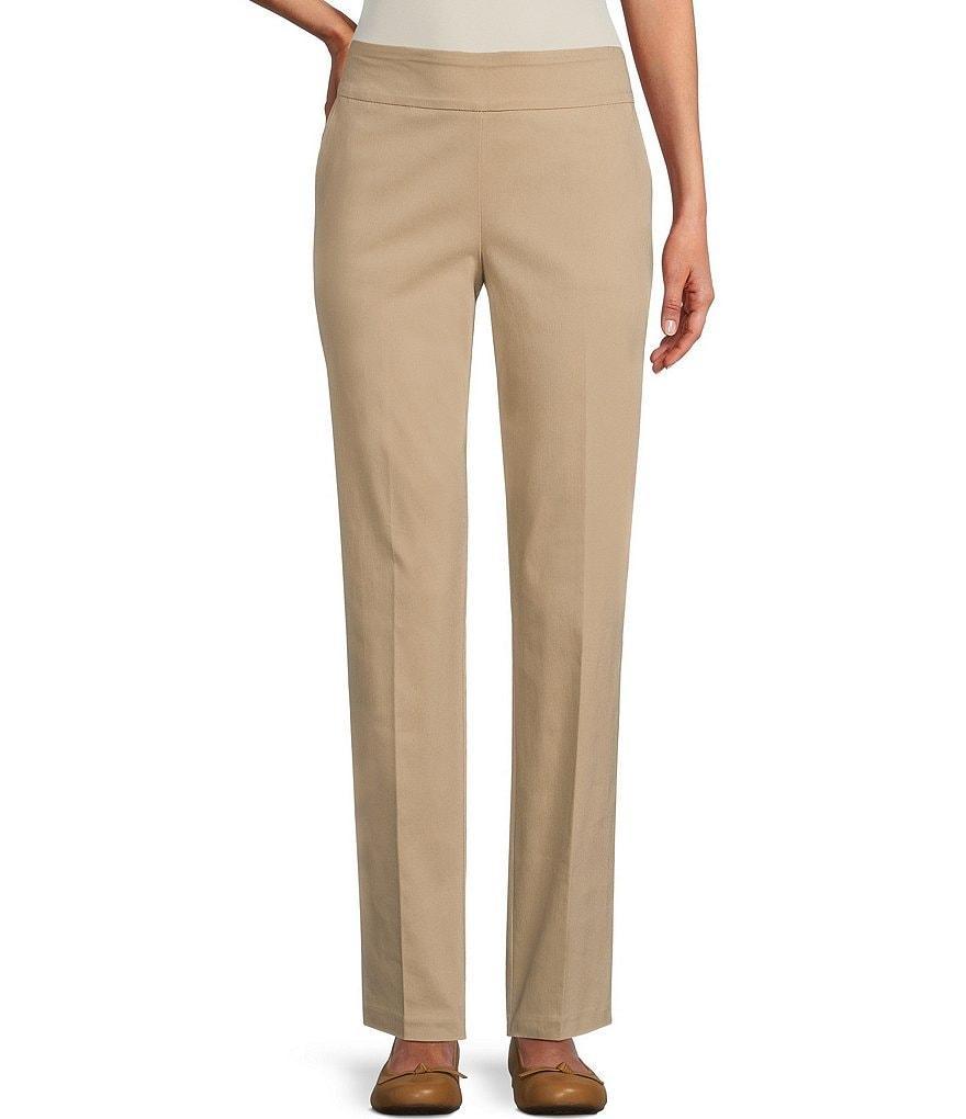 Allison Daley Tech Stretch Elastic Waist Straight Leg Pants Product Image