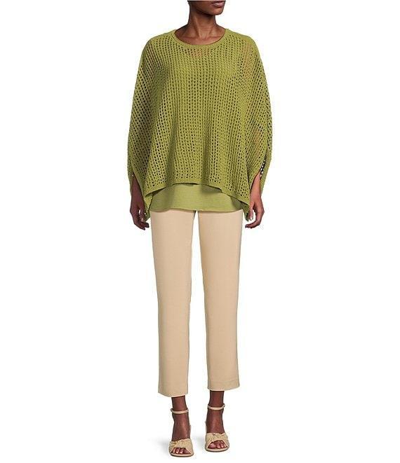 Slim Factor by Investments Boat Neck 3/4 Sleeve Lined Crochet Twofer Top Product Image