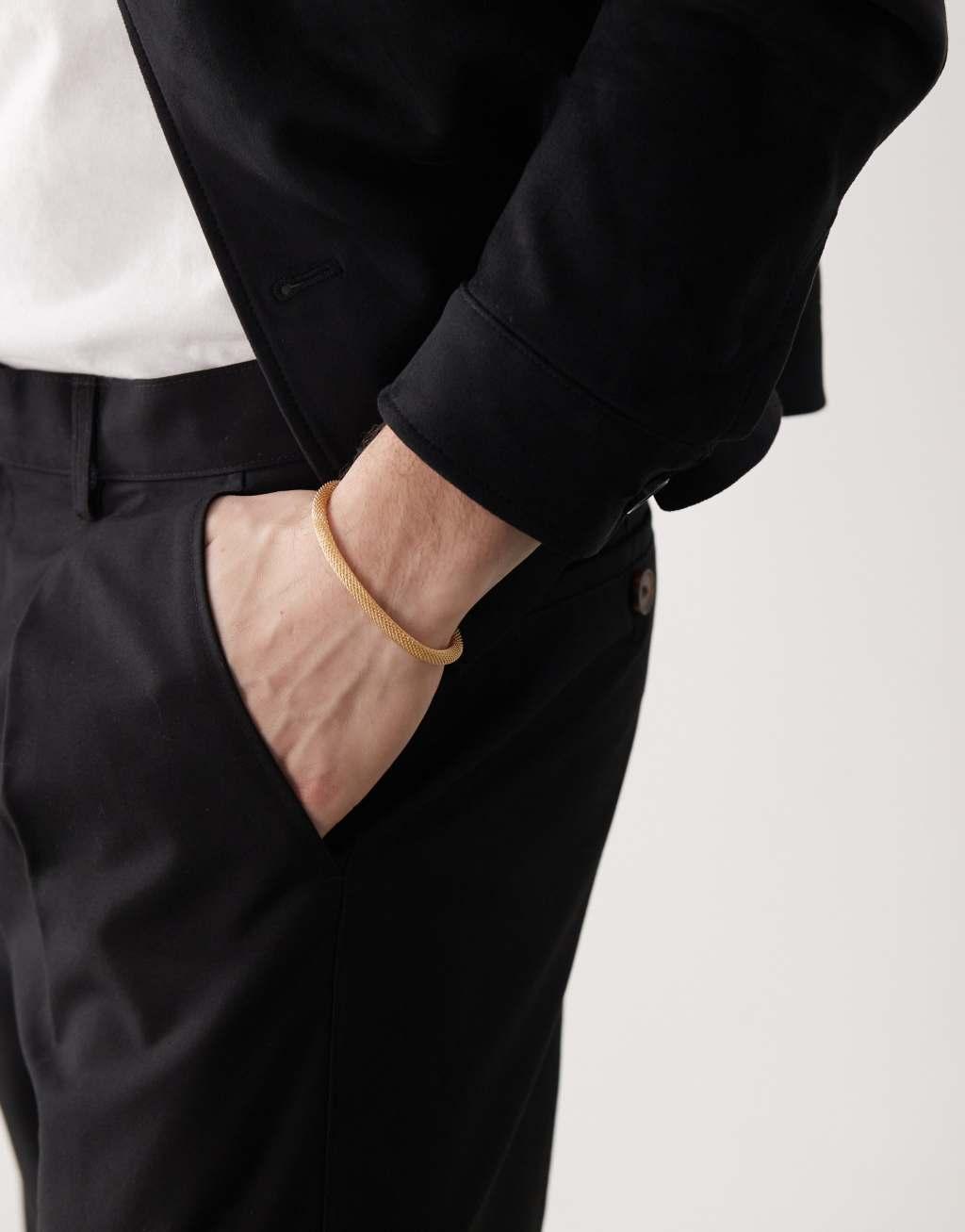 Faded Future textured bracelet with magnetic clasp in gold Product Image