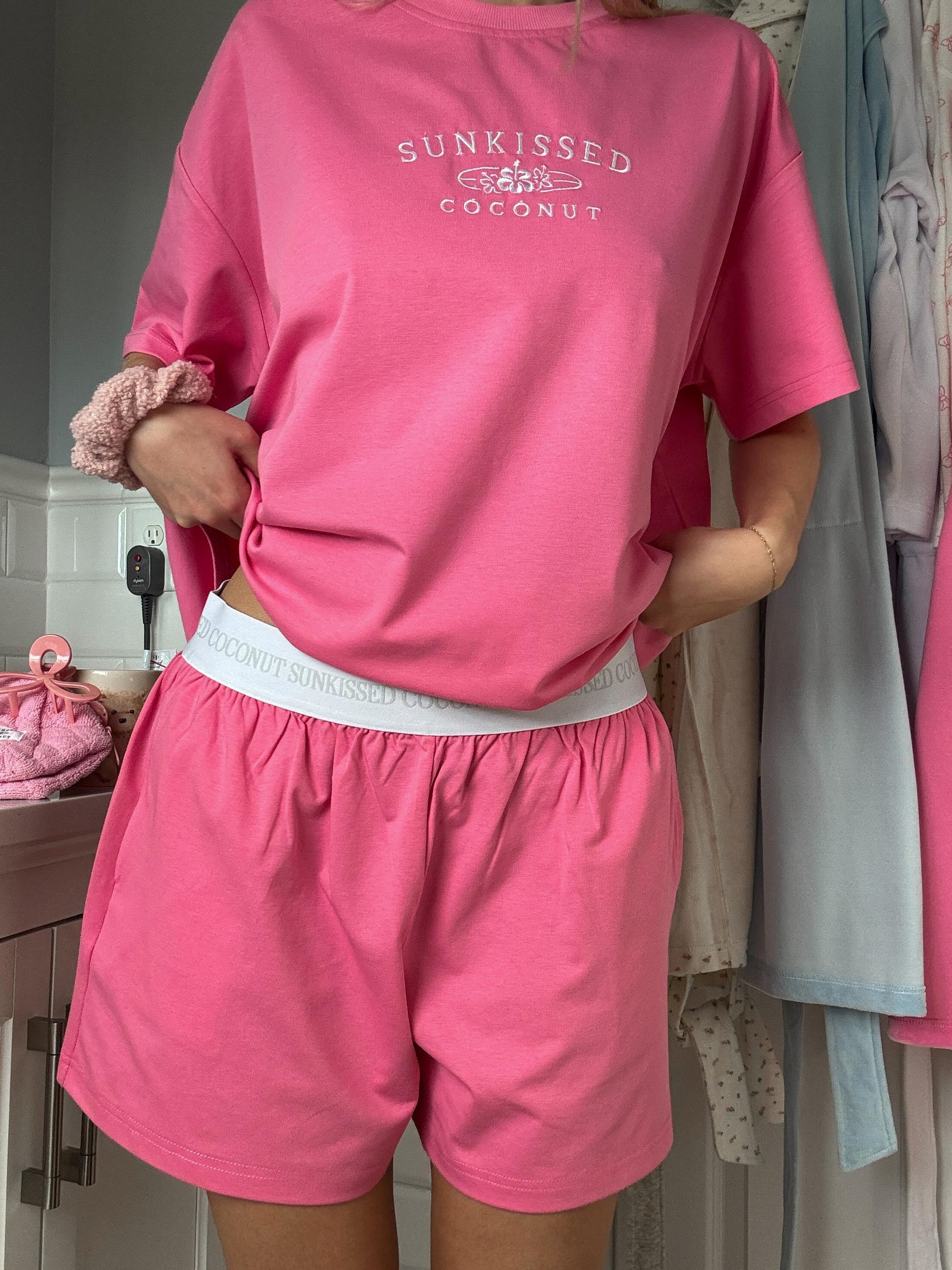 Malibu Pink Basic Watercolor Shorts Product Image