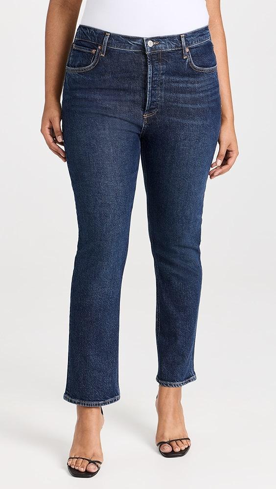 AGOLDE Riley Long High Rise Straight Jeans | Shopbop Product Image