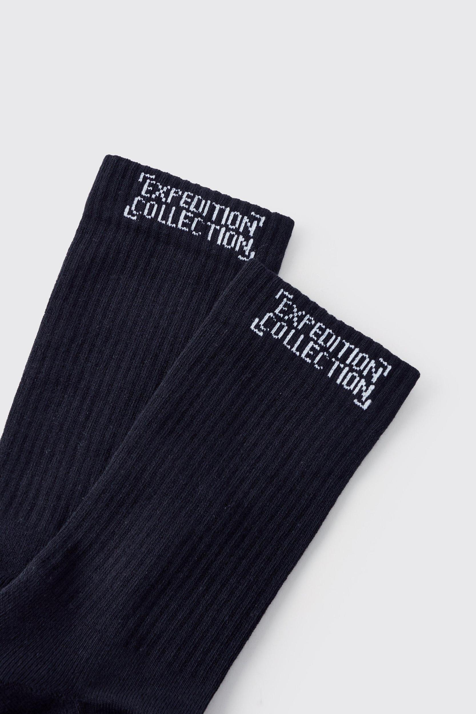 Expedition Collection Socks In Black | boohooMAN USA Product Image