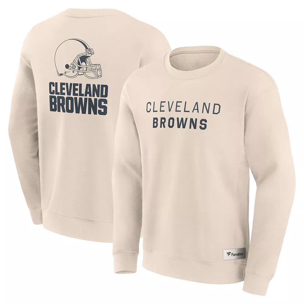 Men's Fanatics Cream Cleveland Browns Elements Future Ground Lettering Pullover Sweatshirt, Size: 3XL, Beige Product Image