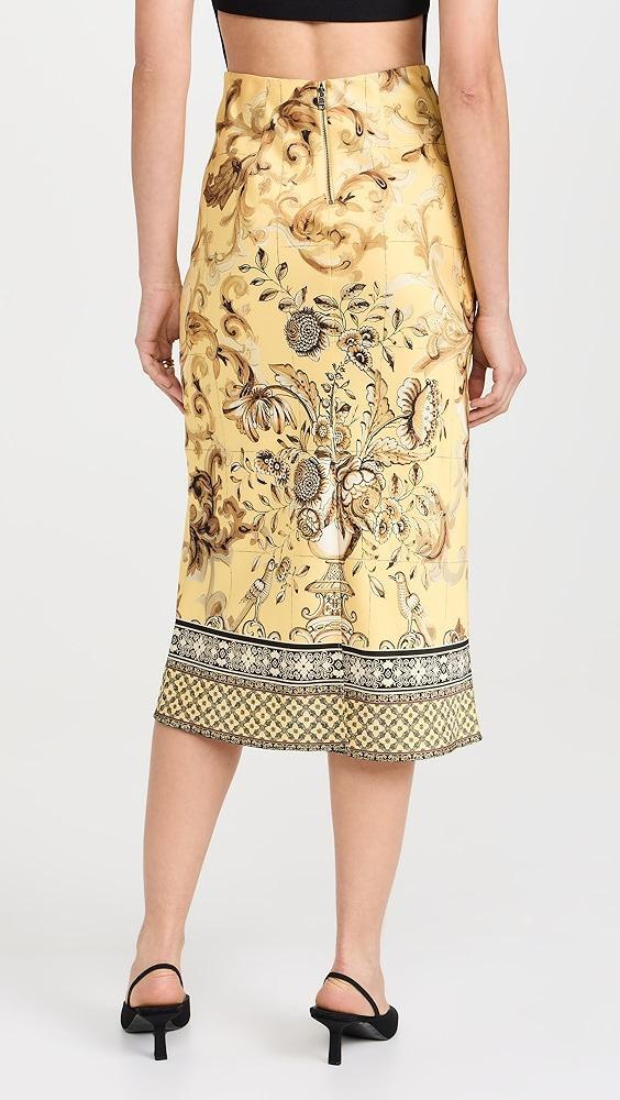 alice + olivia Maeve Mid Length Slip Skirt with Slit | Shopbop Product Image