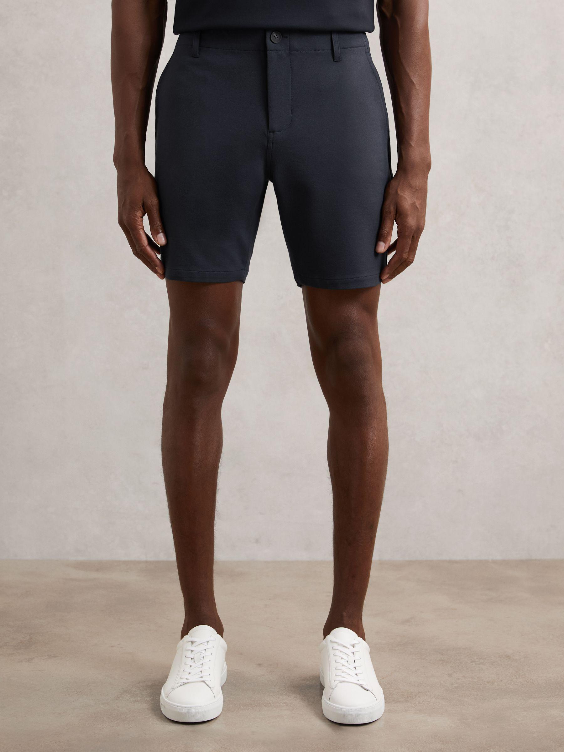 Paige Slim-Fit Stretch Shorts in Moon Shadow Blue Product Image