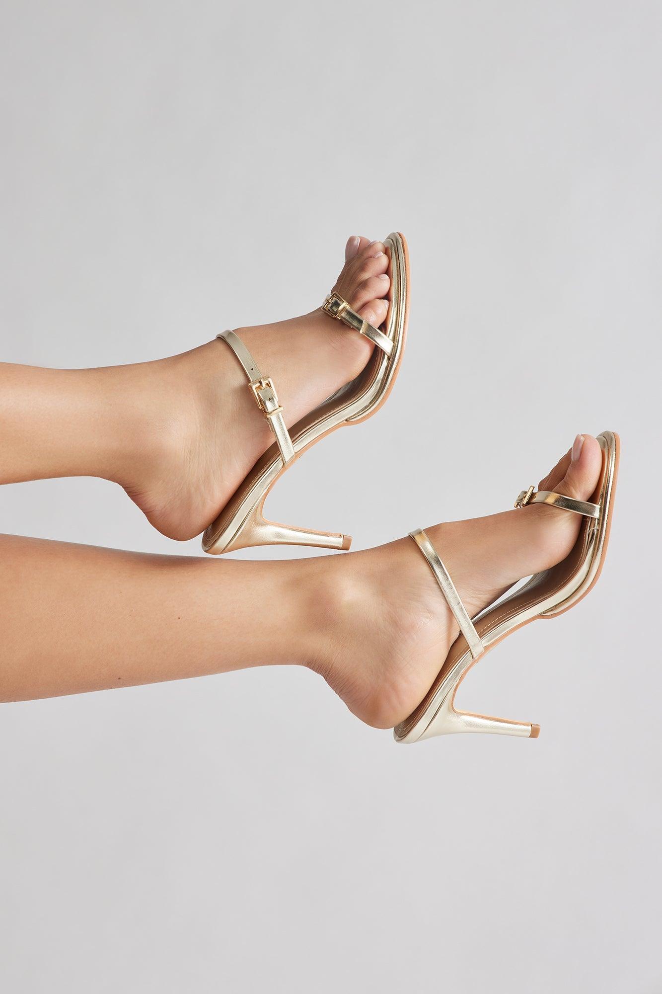 Lucky 3″ Stiletto Heels - Gold Product Image