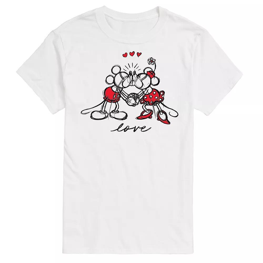 Disney's Men's Mickey Minnie Love Graphic Tee, Size: XL, Beige Product Image