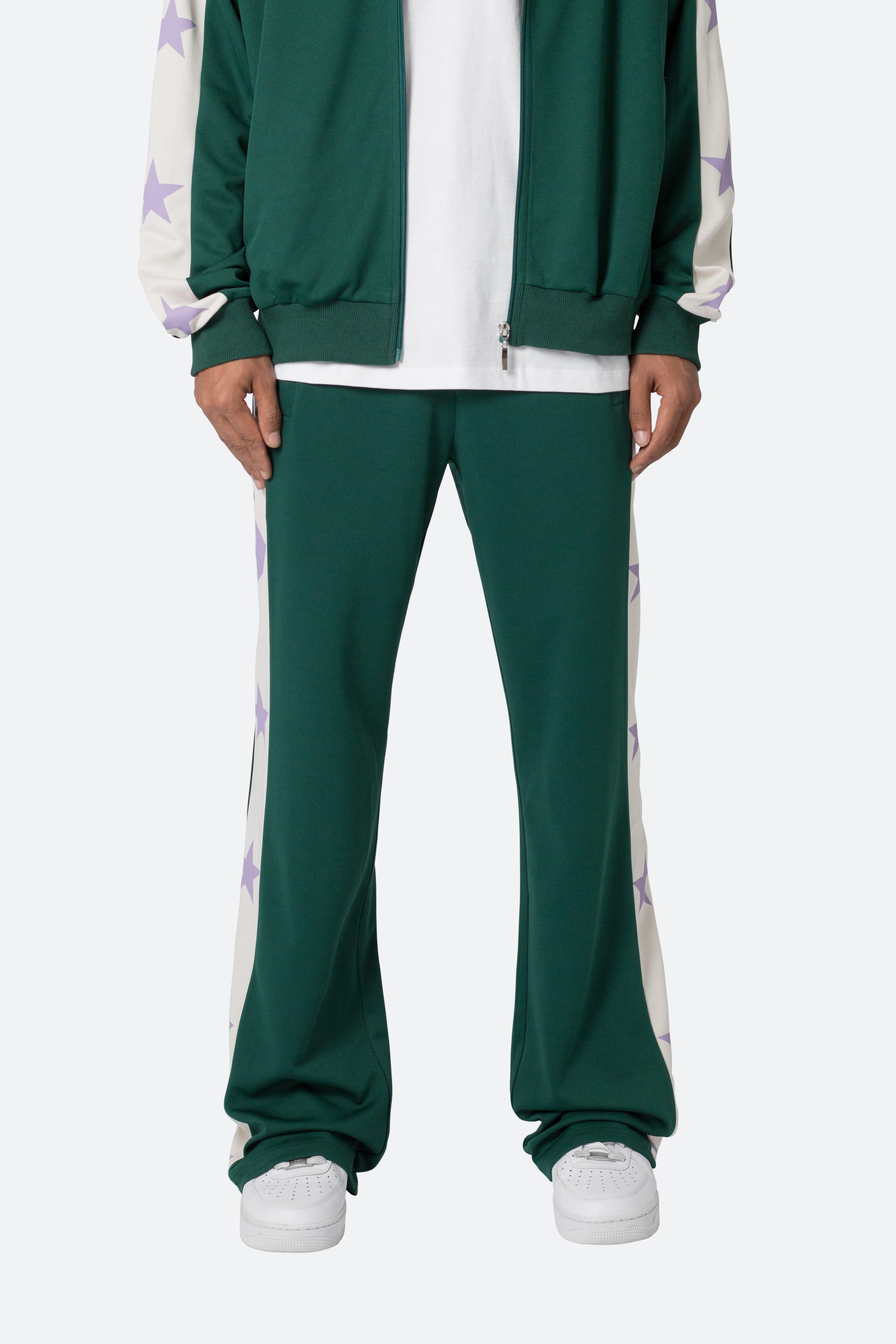 Star Stacked Track Pants - Green Product Image
