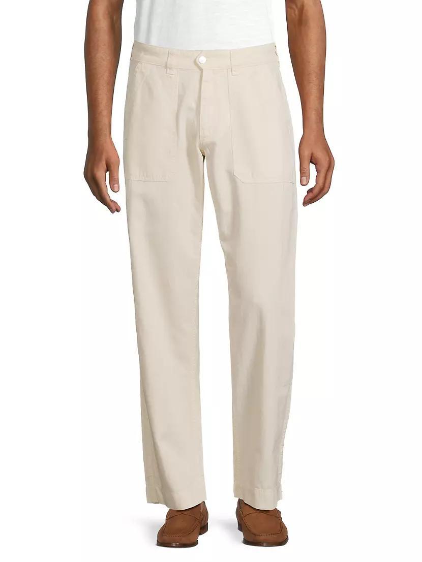 Cotton-Blend Flat-Front Pants Product Image