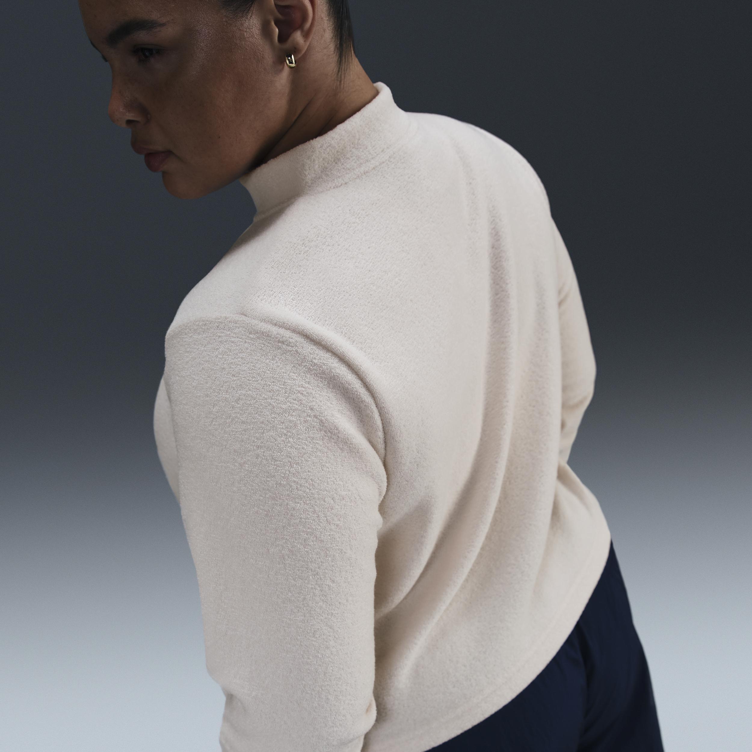 Womens Nike Sportswear Phoenix Plush Slim Long-Sleeve Cozy Fleece 1/2-Zip Top (Plus Size) Product Image