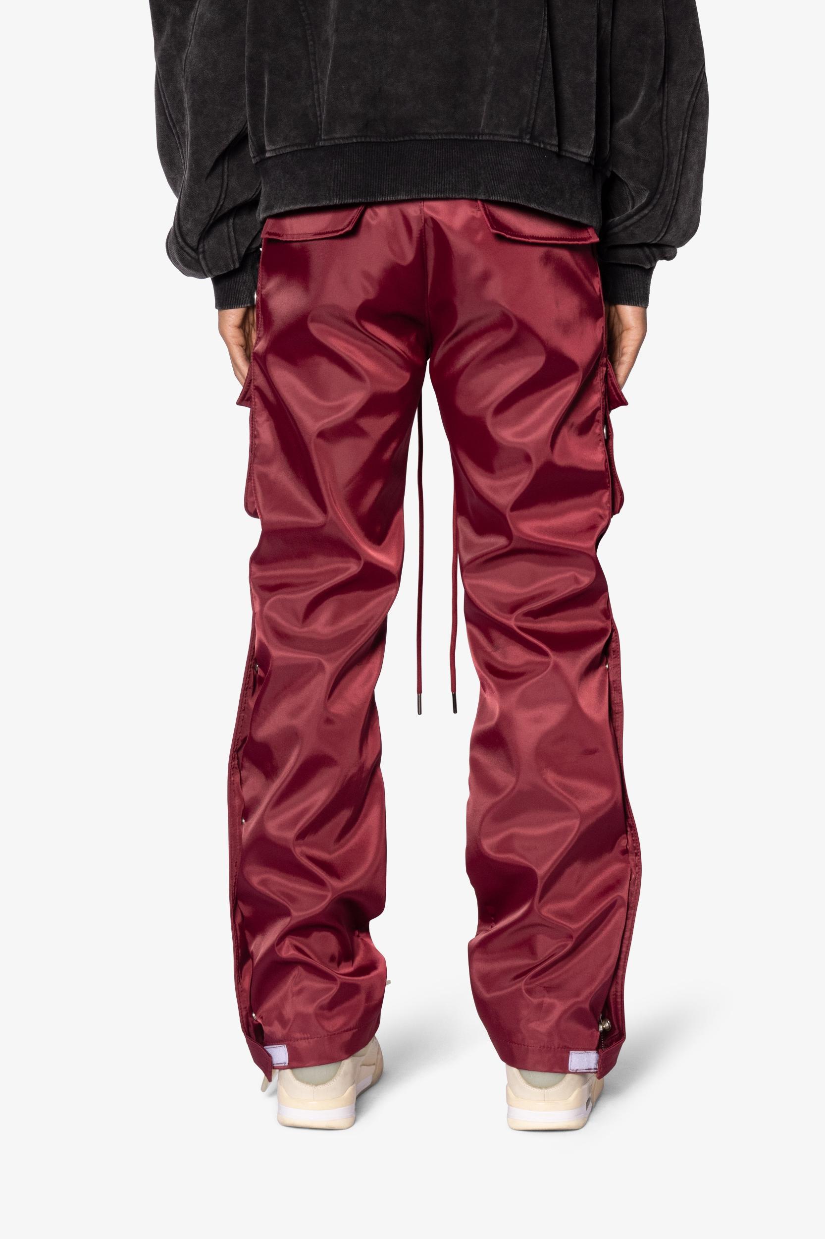 Snap Front Cargo Pants - Red Product Image