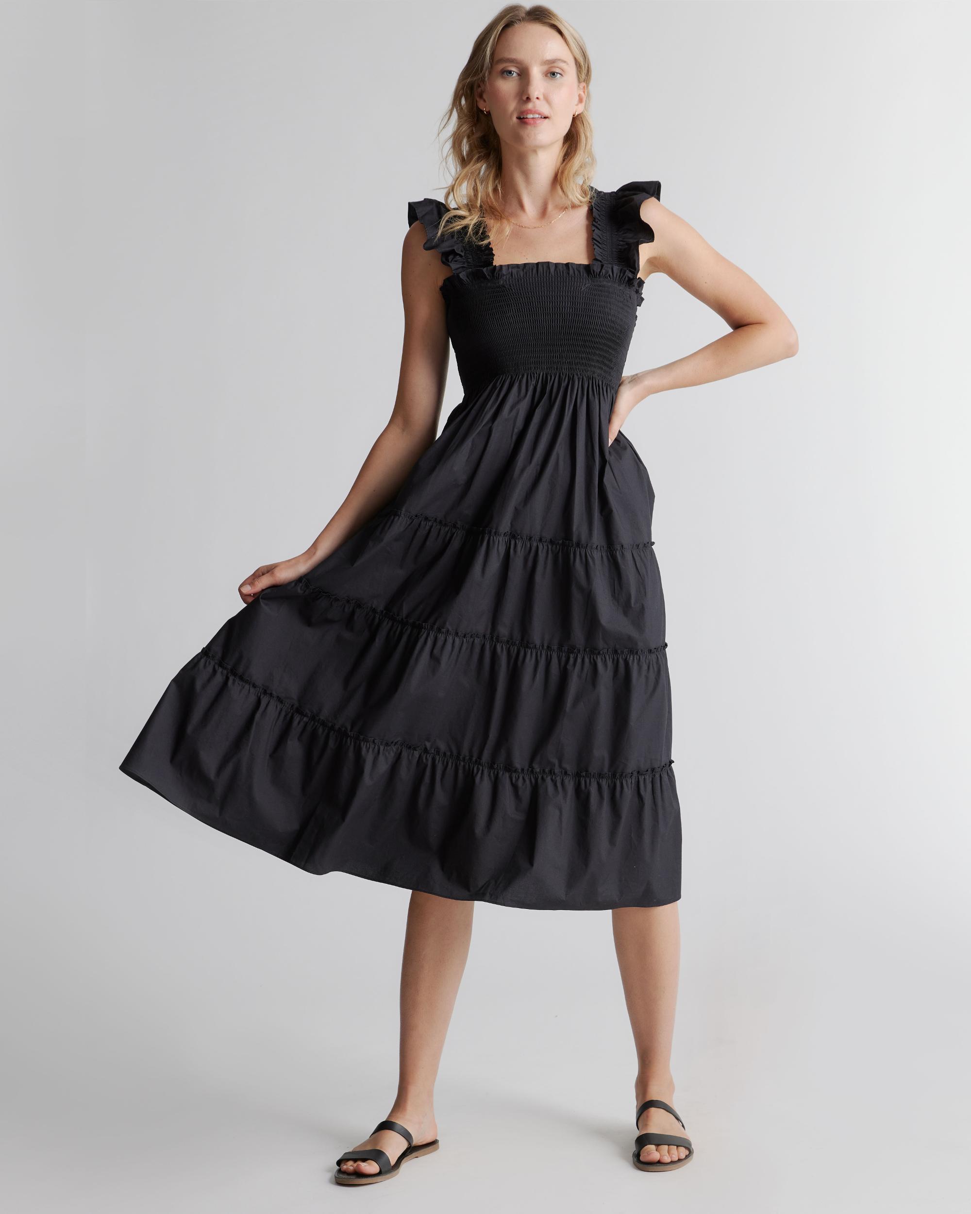 Quince | Women's Smocked Midi Dress Organic Cotton Product Image
