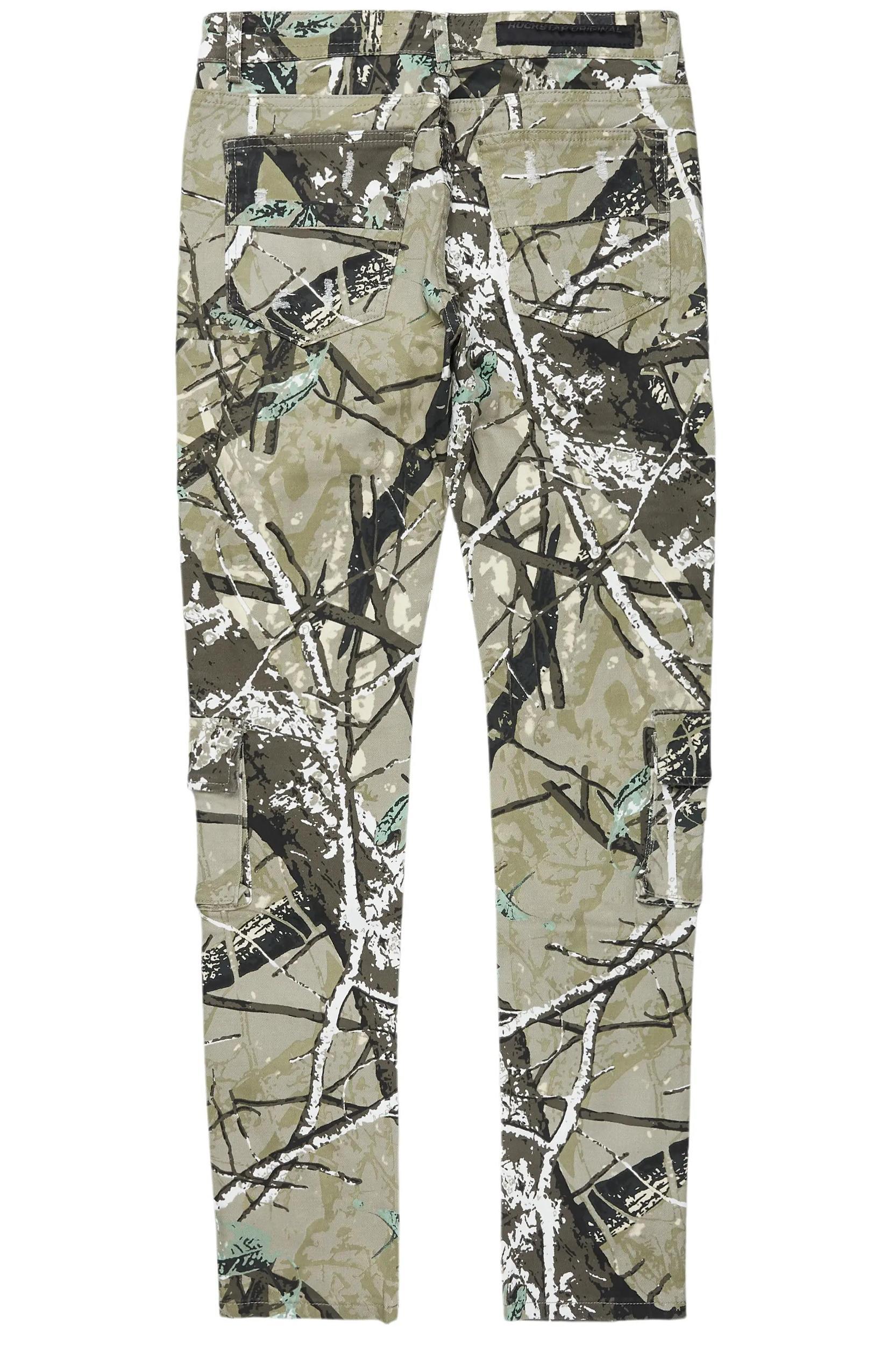 Adril Tree Camo Skinny Fit Cargo Jean Male Product Image