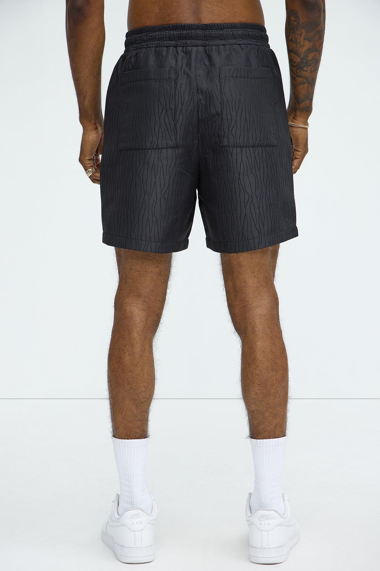 Tonal Tracks Jacquard Shorts - Black Product Image