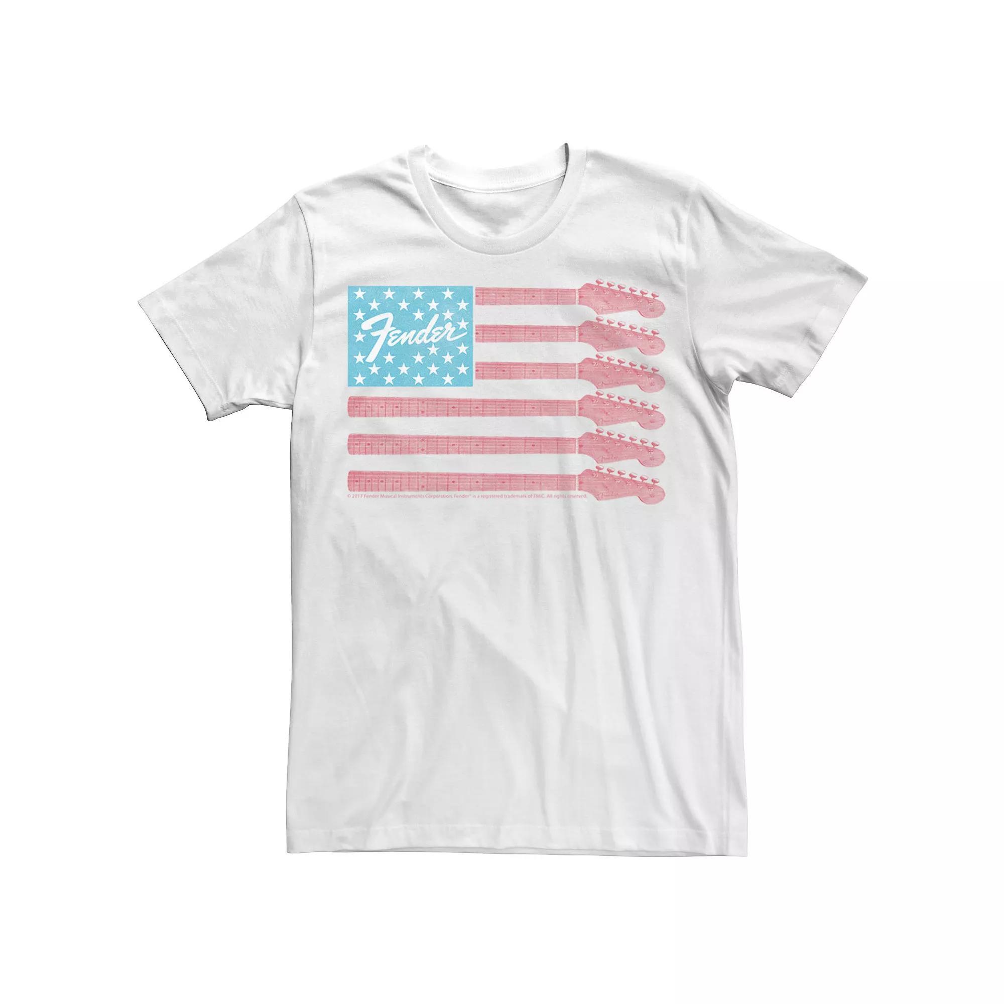 Men's Fender Guitar Flag Americana Rock Tee, Size: Large, White Product Image