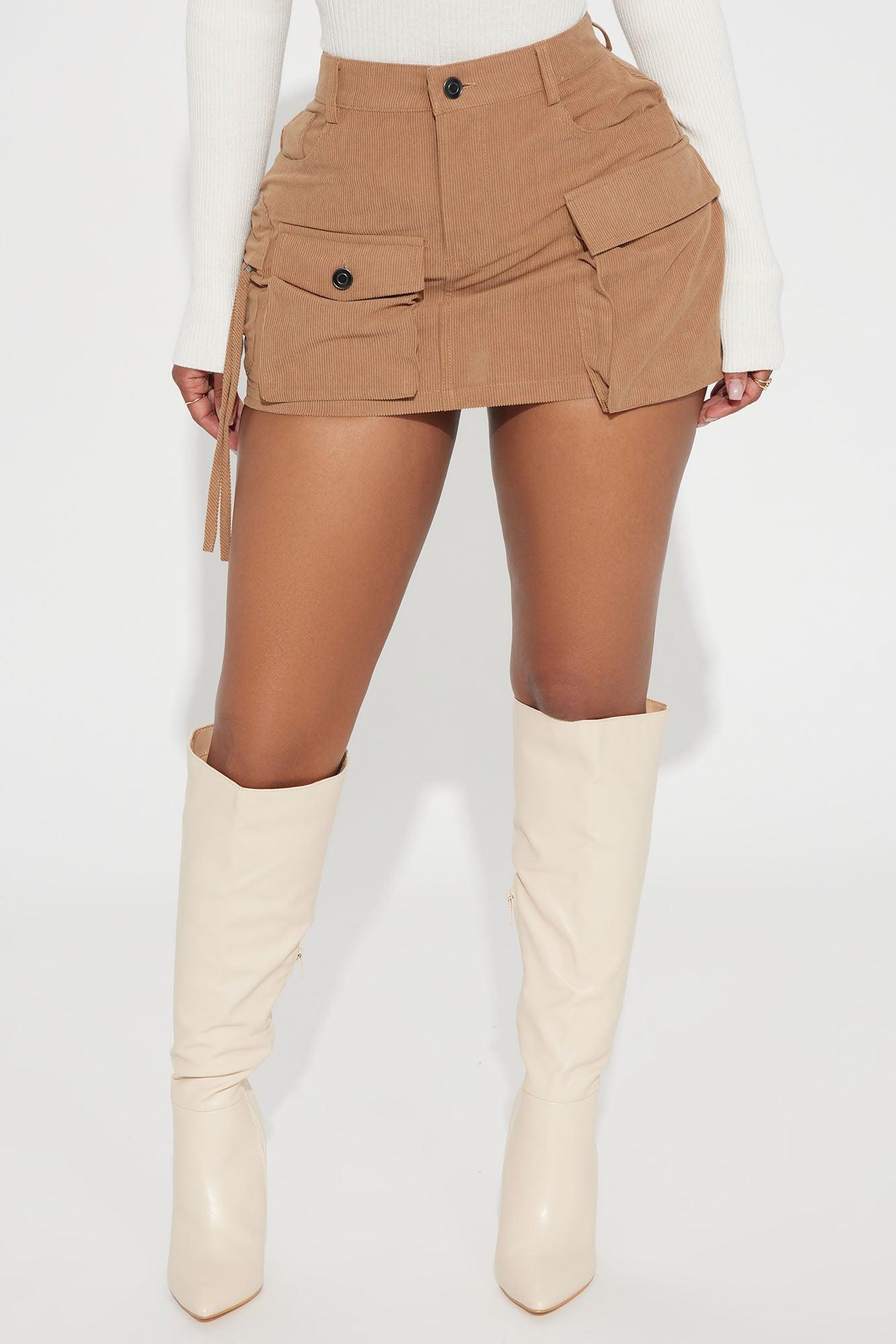 Keep It Casual Corduroy Mini Skirt - Khaki Product Image