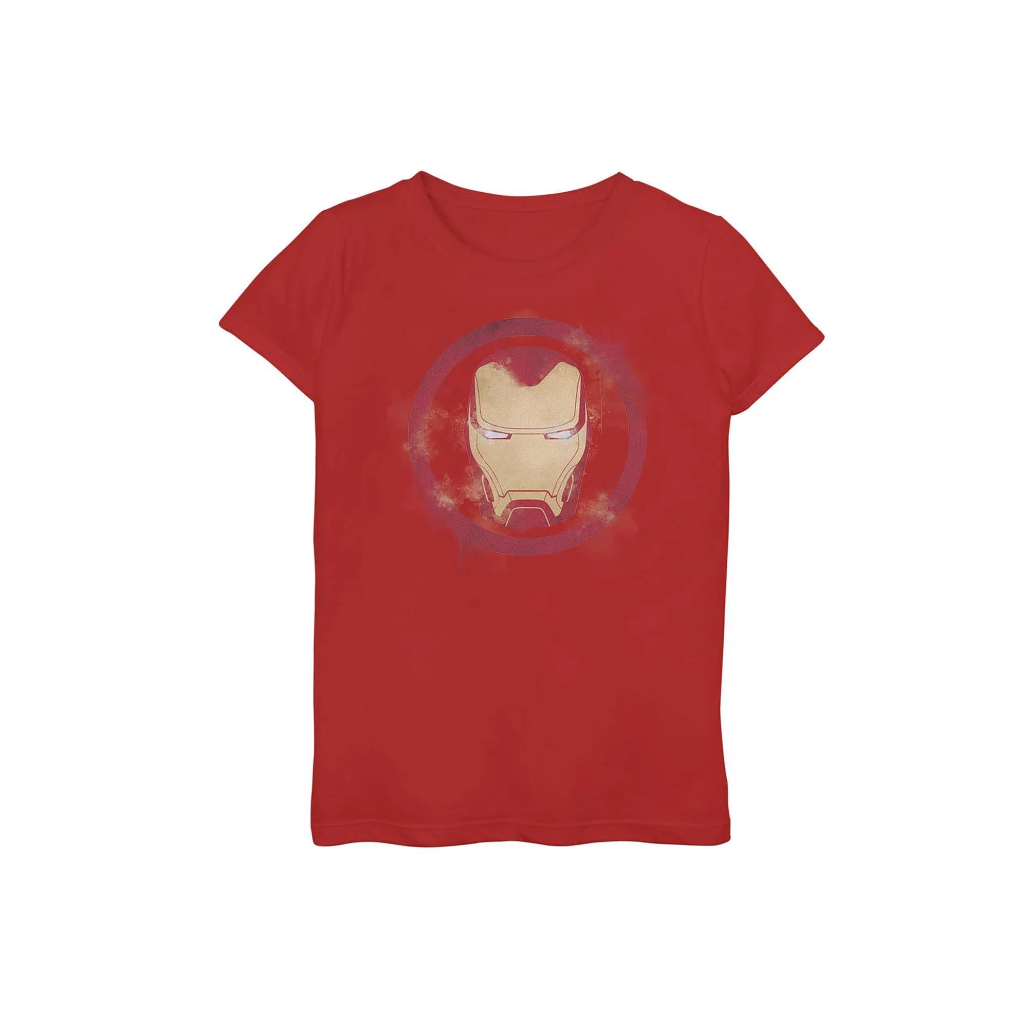 Girls 7-16 Marvel Avengers Endgame Iron Man Spray Paint Logo Tee, Girl's, Size: Small, Red Product Image
