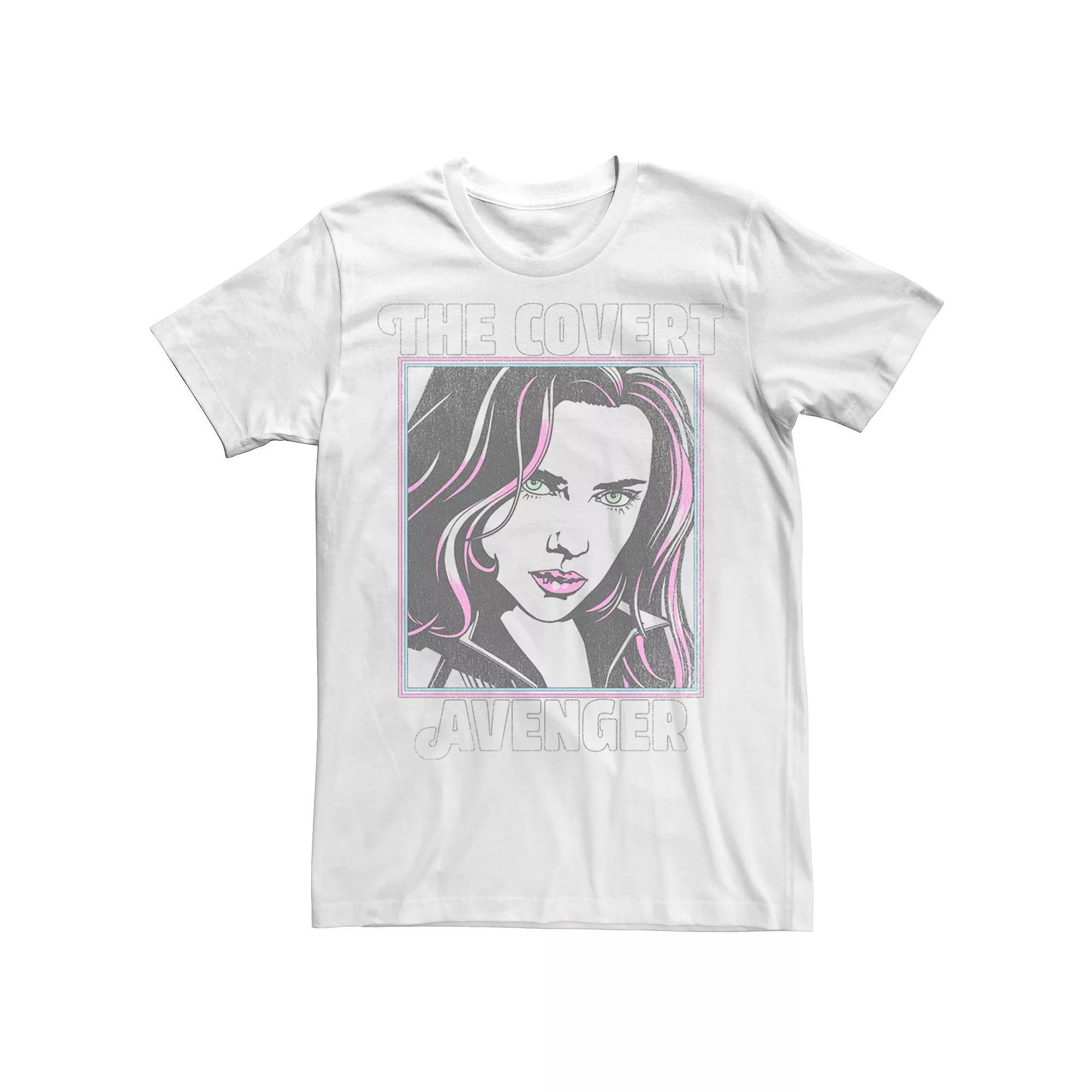 Men's Marvel Black Widow Retro Pop Widow Big Face Poster Tee, Size: 3XL, White Product Image