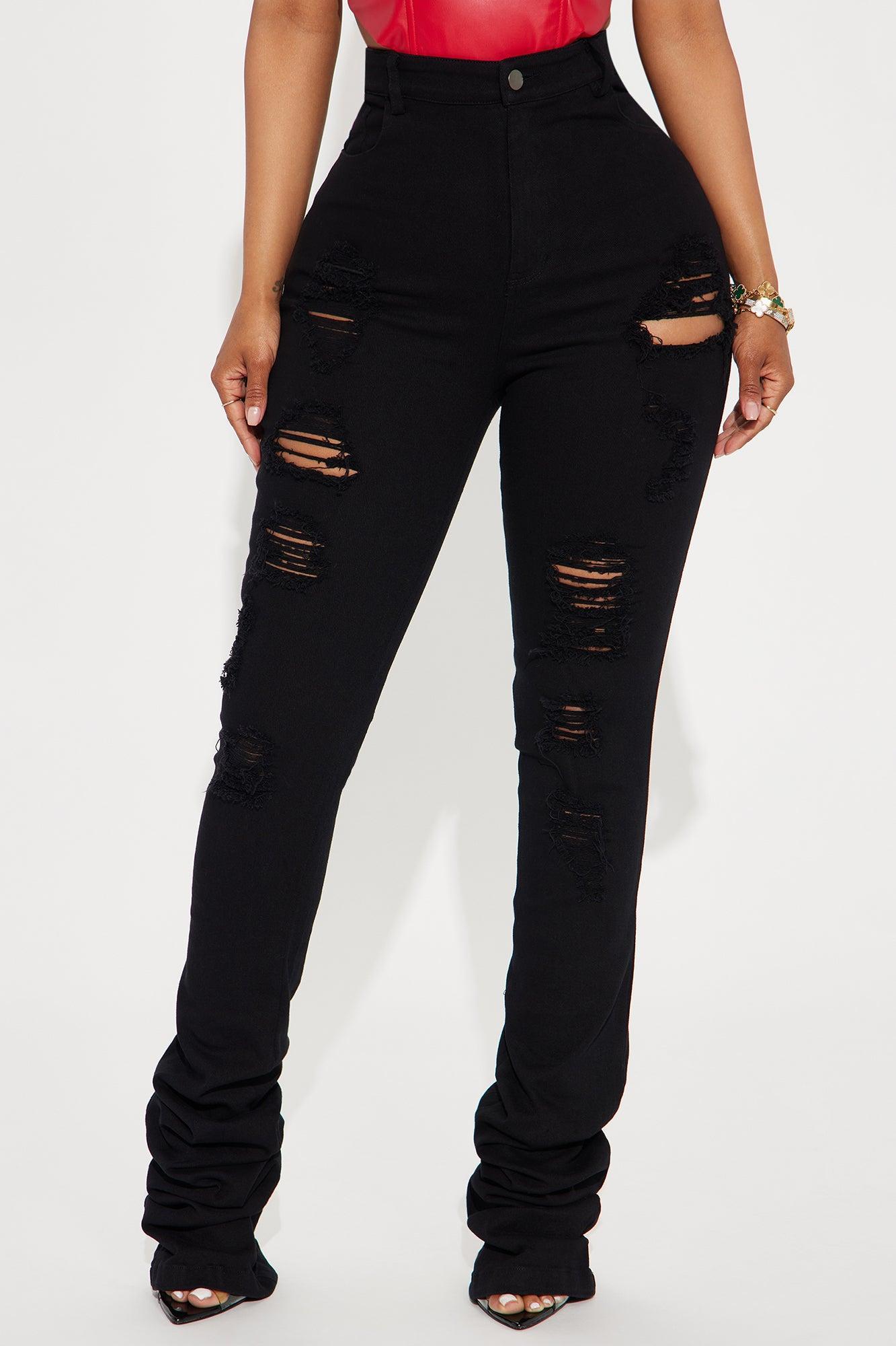 All The Attention Stacked Pant - Black Product Image