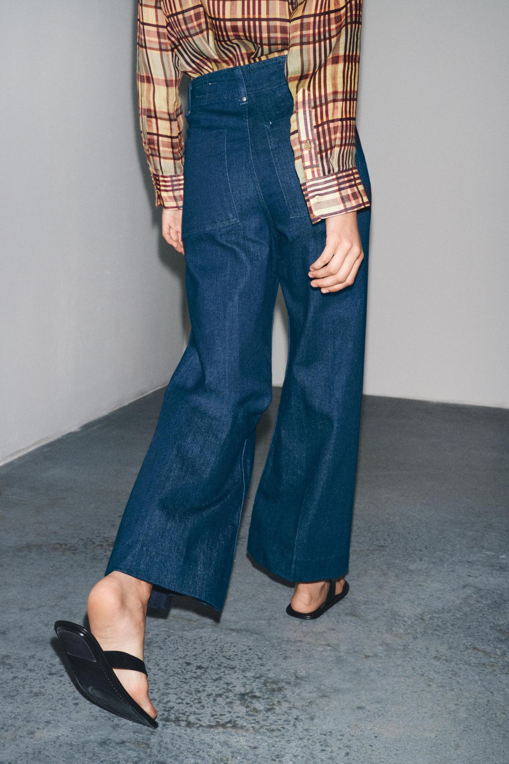 ZW COLLECTION TAILORED WIDE LEG HI-RISE JEANS Product Image