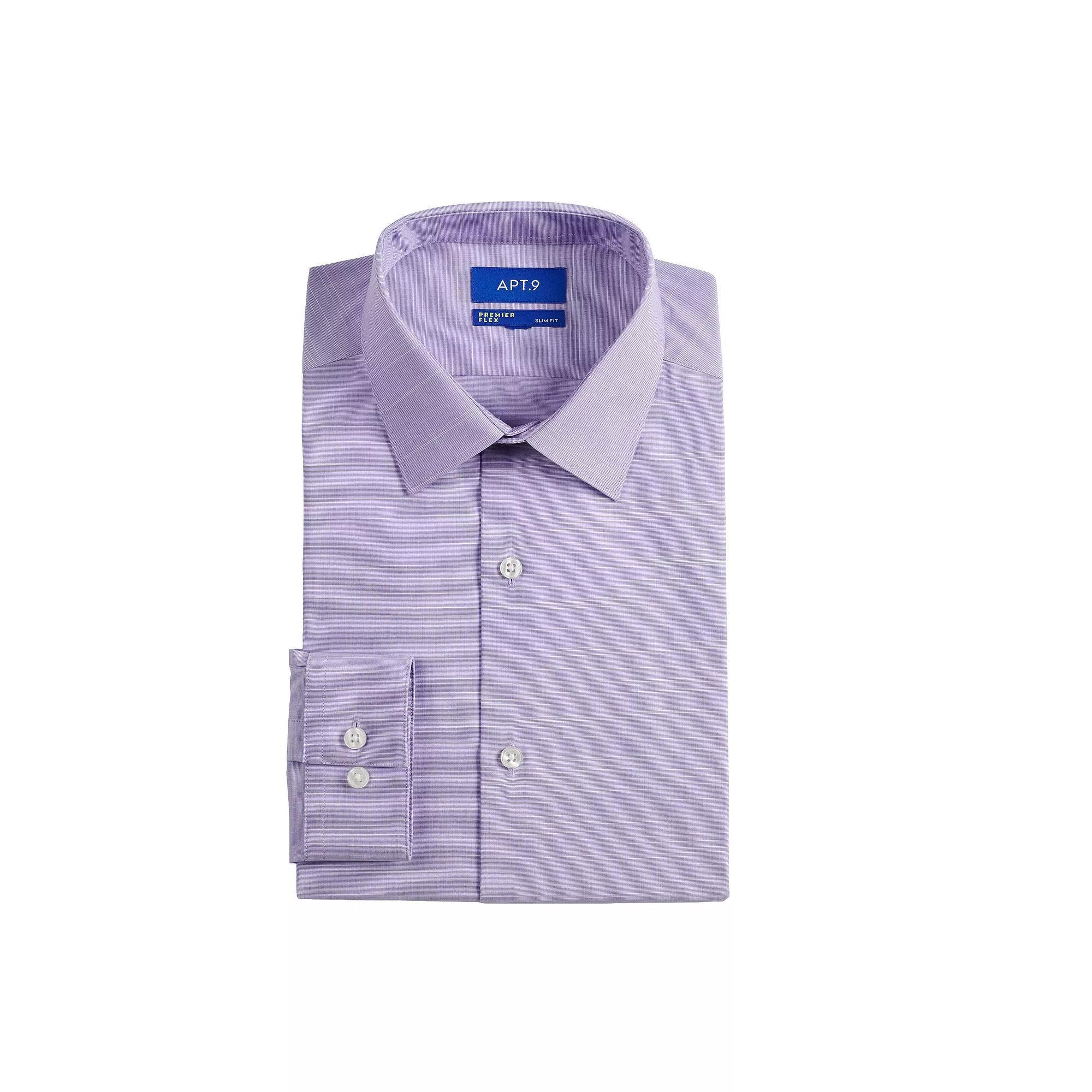 Mens Apt. 9 Premier Flex Extra-Slim Fit Dress Shirt Purple Hyacinth Fresh Product Image
