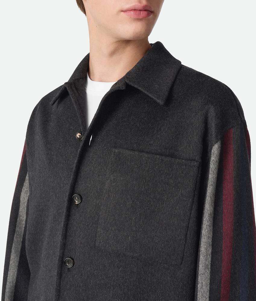Men's Wool And Cashmere Overshirt in Dark grey/black/lava Product Image