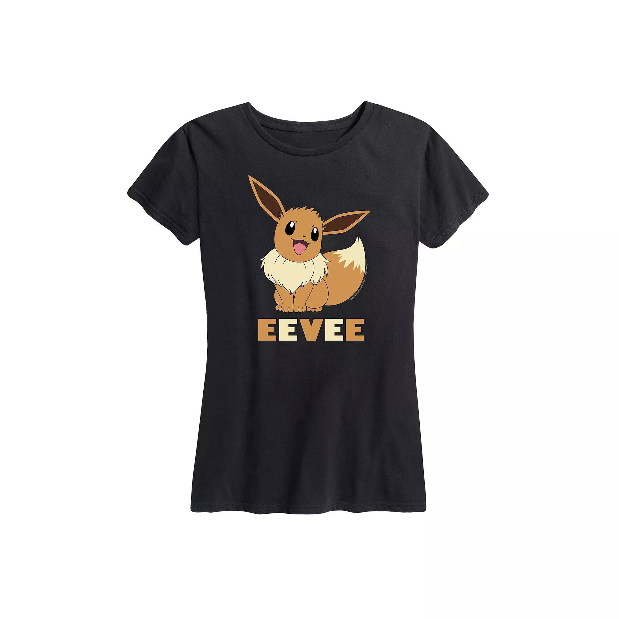 Women's Pokemon Eevee Graphic Tee, Size: Small, Black Product Image
