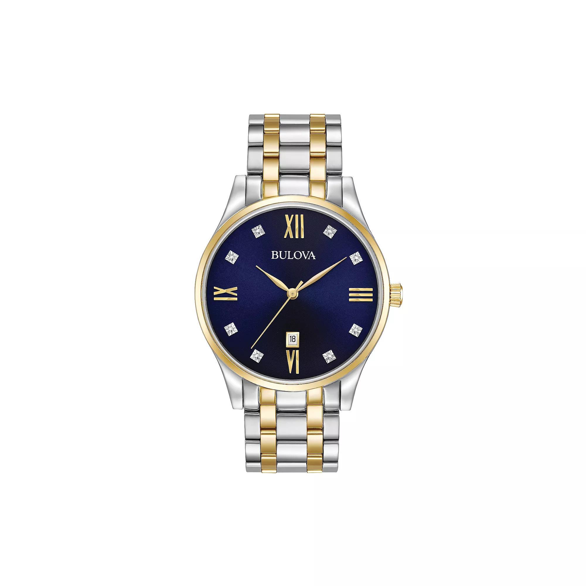 Bulova Men's Classic Diamond Two Tone Stainless Steel Watch - 98D130 Product Image