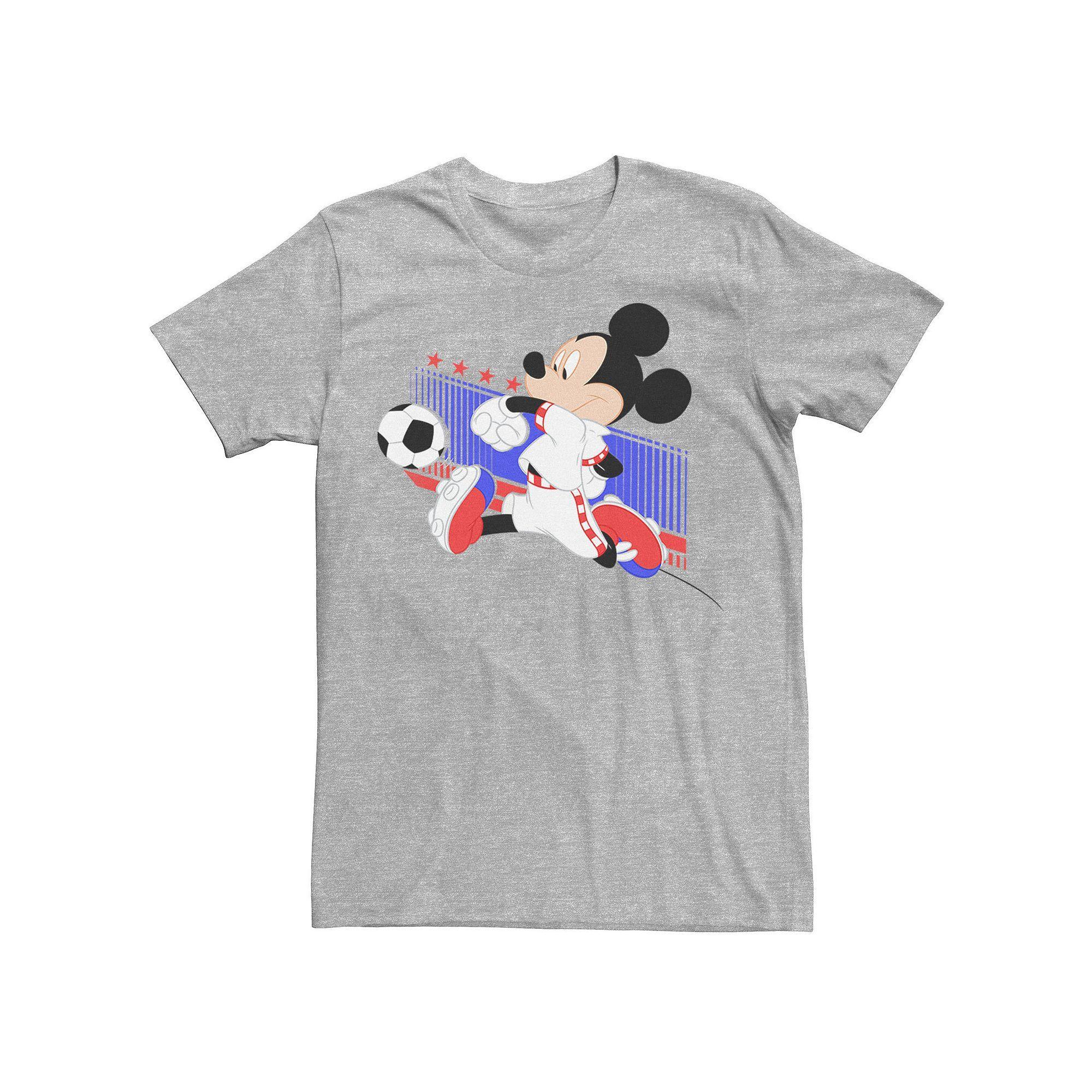 Disney's Mickey Mouse Croatia Soccer Uniform Portrait Men's Tee, Size: Large, Athletic Grey Product Image
