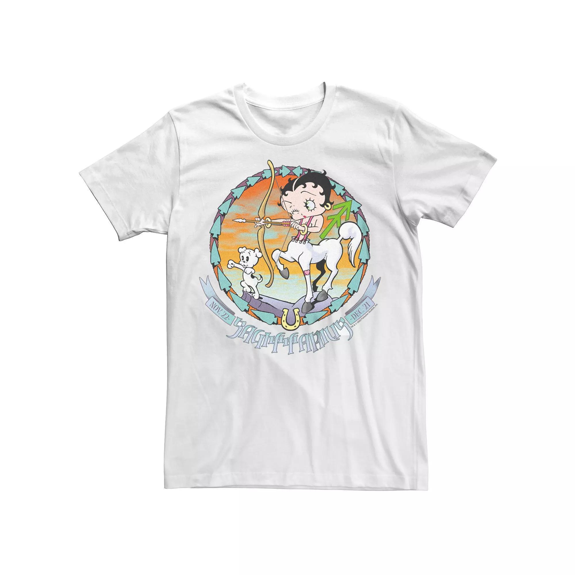 Men's Betty Boop Sagittarius Horoscope Tee, Size: XXL, White Product Image
