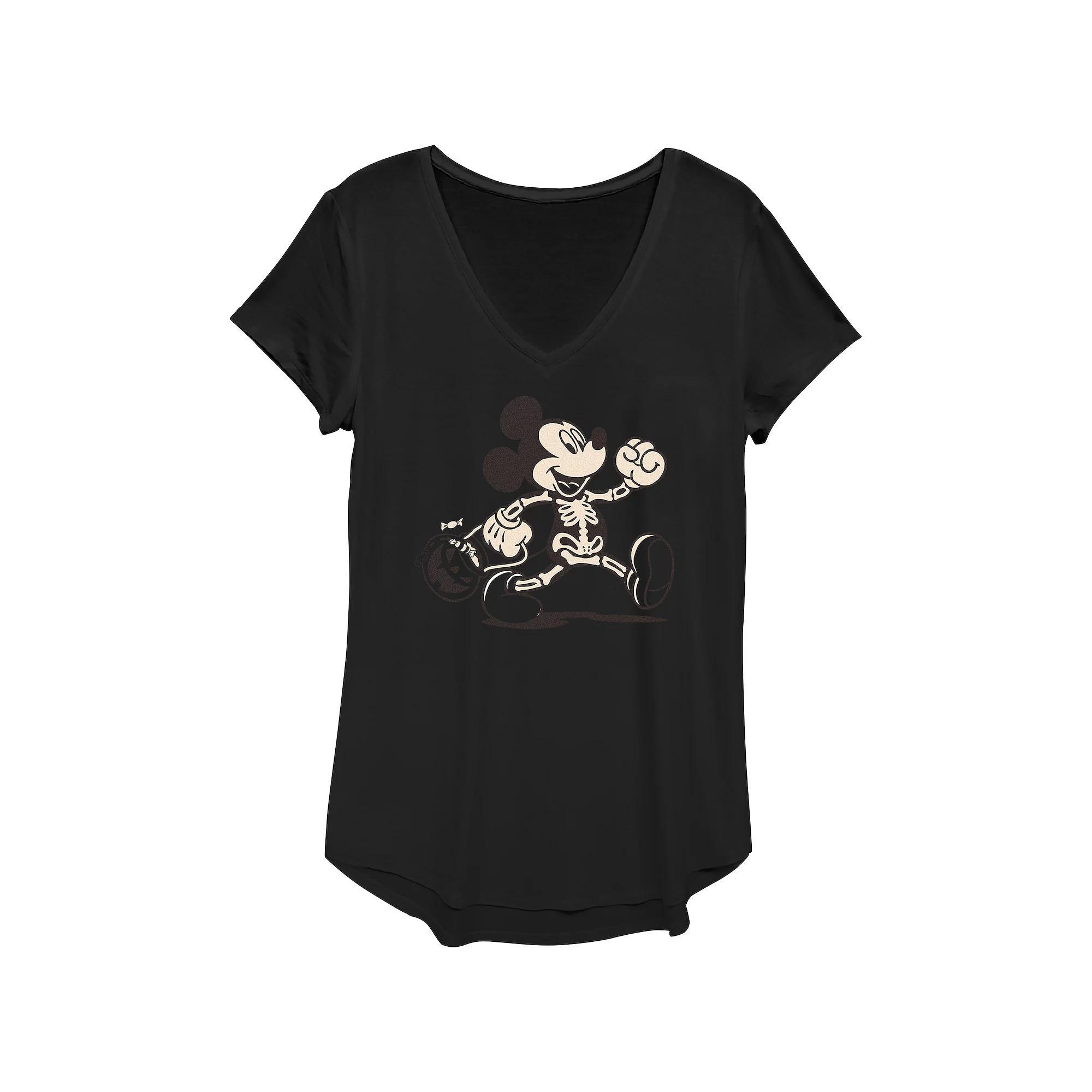 Disney's Mickey Mouse Funny Bones Trick Or Treater Women's Graphic Tee, Size: XS, Black Product Image