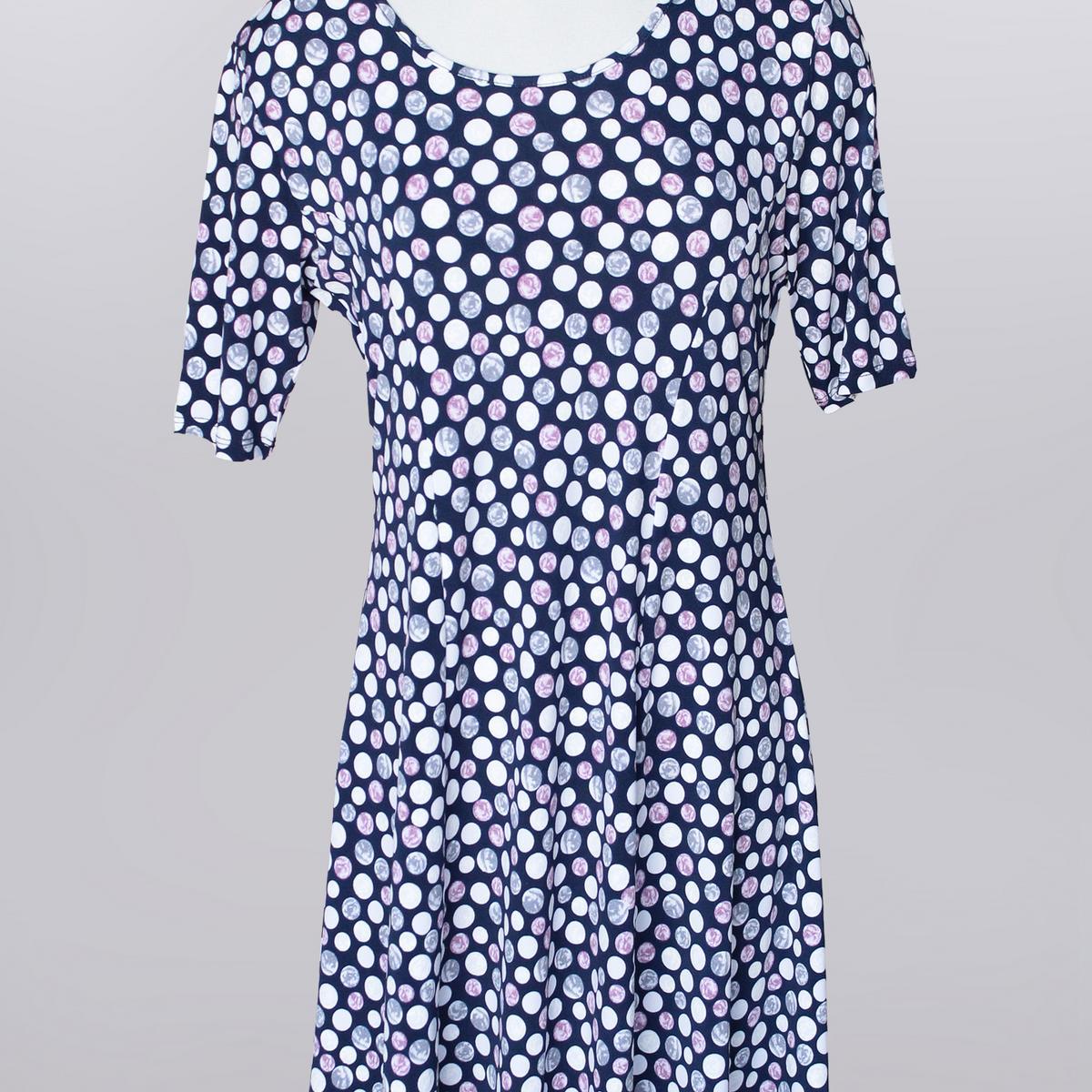 FIT N FLARE SHORT SLEEVE PRINT DRESS Product Image