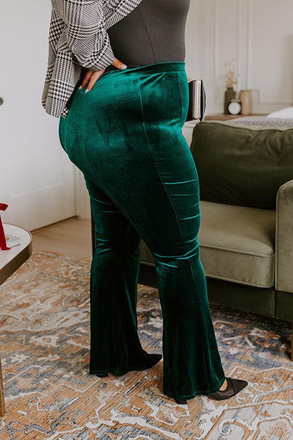Glamour Galore High Waist Velvet Pants Curves Product Image