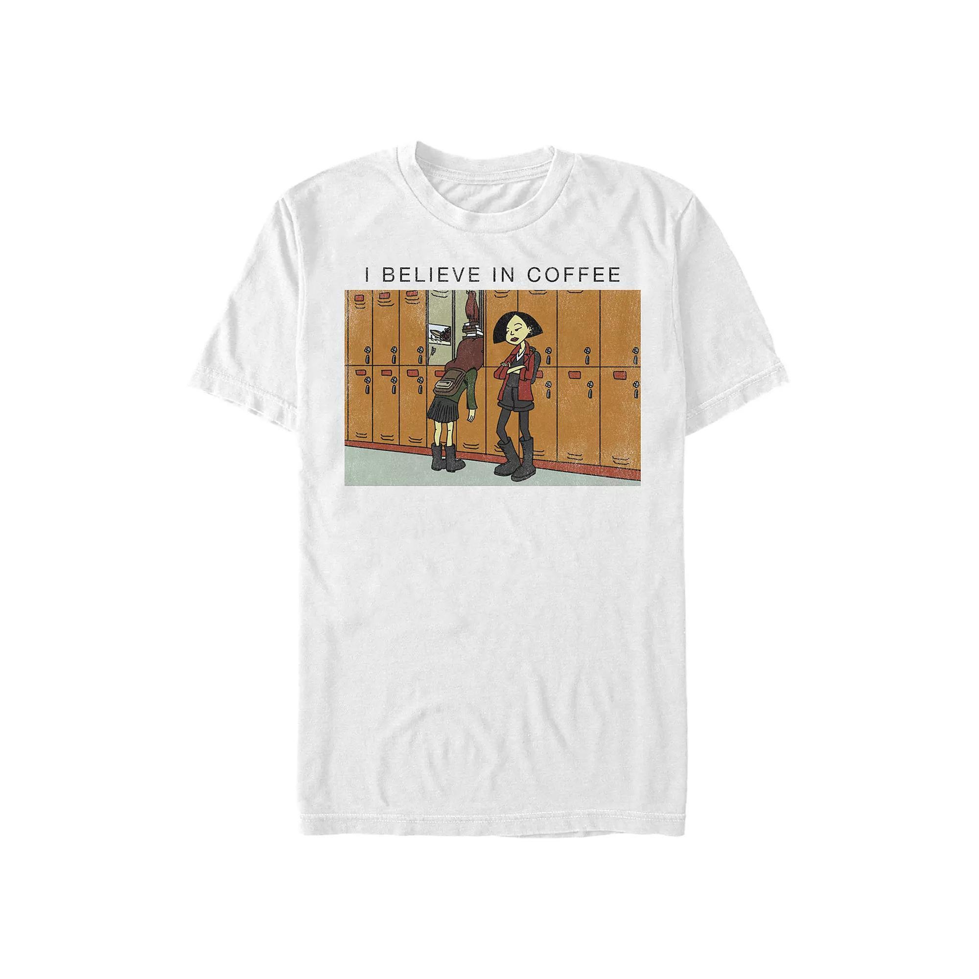 Men's Daria I Believe In Coffee Graphic Tee, Size: XXL, Light Blue Product Image