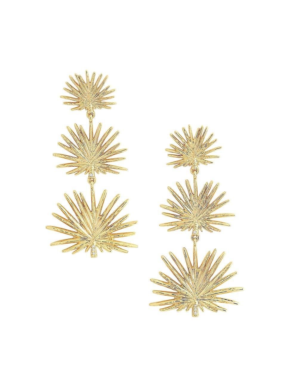 Cubic Zirconia Palm Leaves Earrings Product Image
