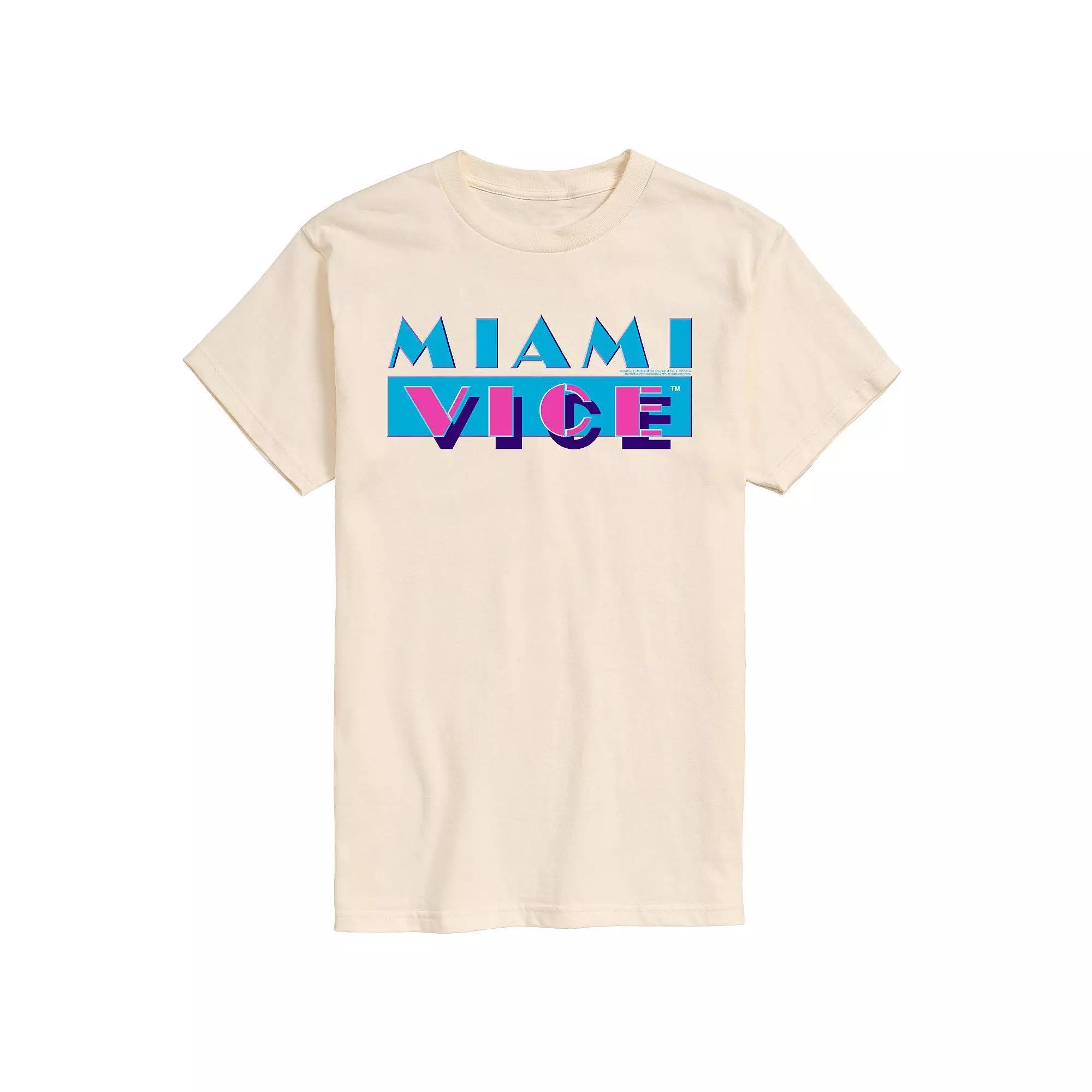 Big & Tall Miami Vice Logo Graphic Tee, Mens Athletic Grey Product Image