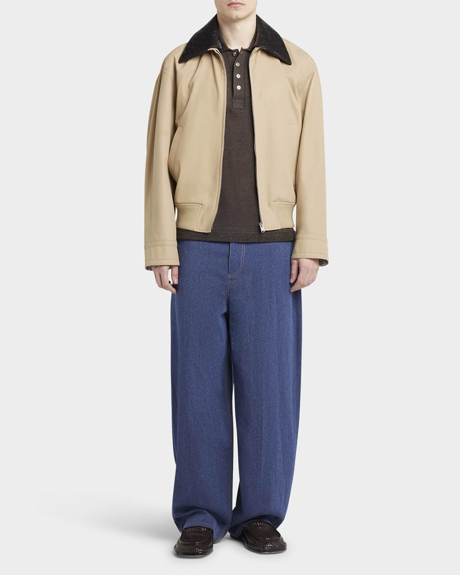 Mens Intrecciato-Collar Blouson Jacket in Fluid Twill Product Image