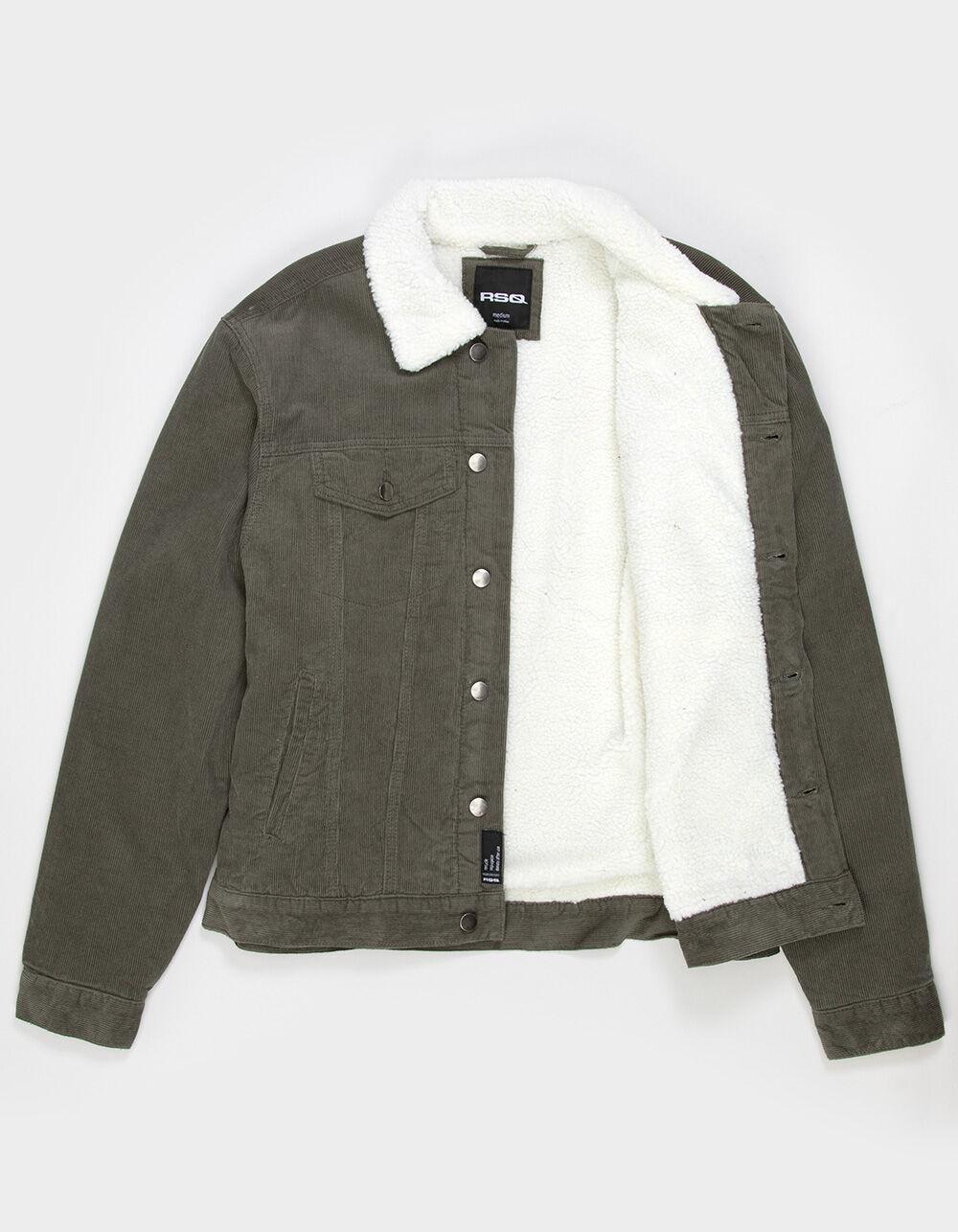 RSQ Mens Corduroy Sherpa Trucker Jacket - TAN Product Image