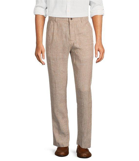 Caribbean Flat Front Fancy Linen Pants Product Image