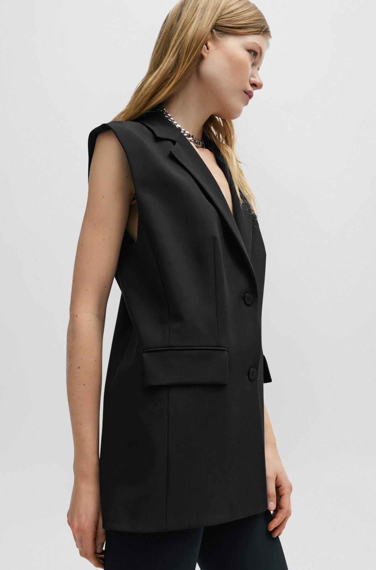Regular-fit long-length waistcoat with logo lining Product Image