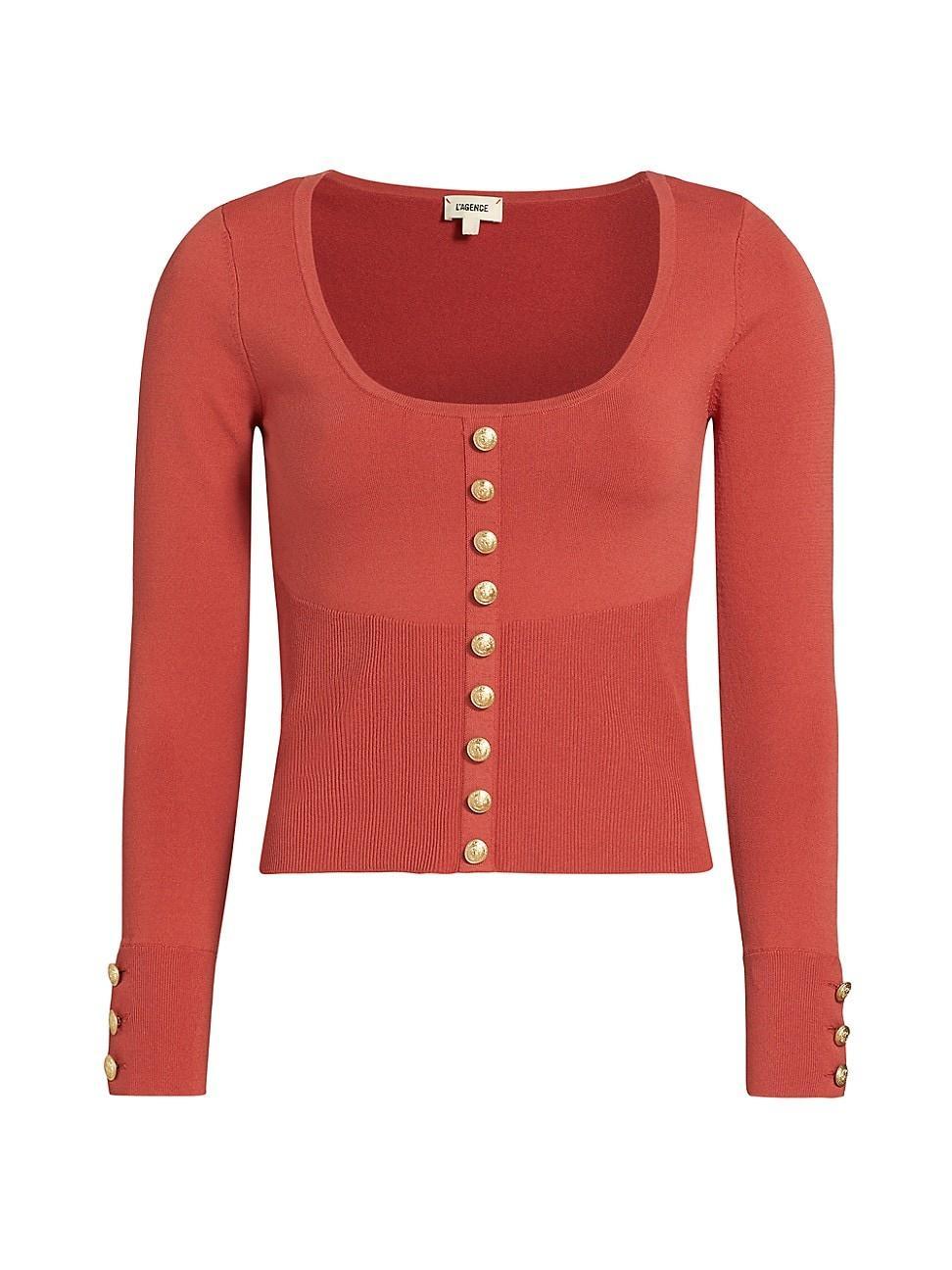 Womens Lanetta Knit Button-Front Top Product Image