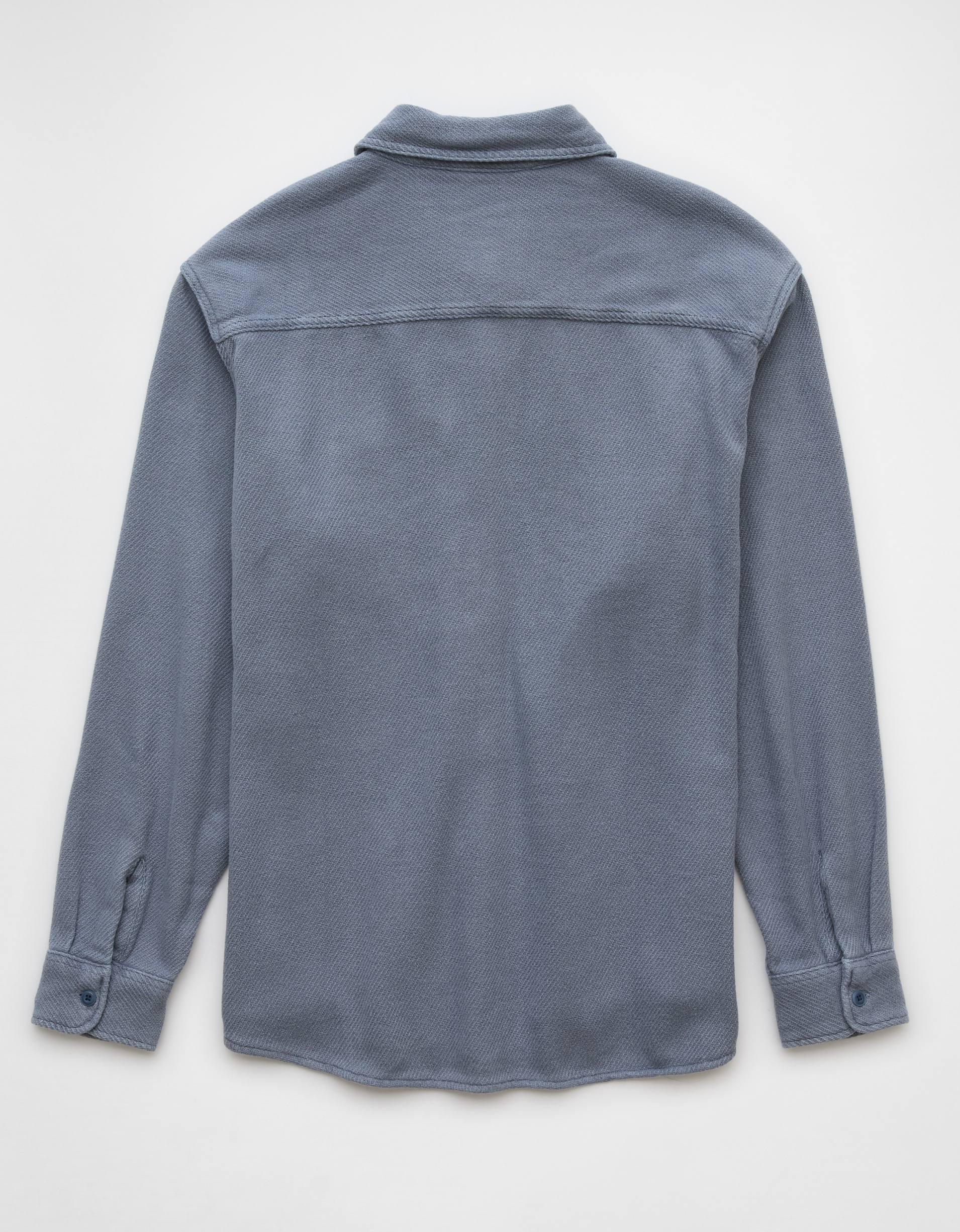 AE Textured Solid Flannel Shirt Product Image