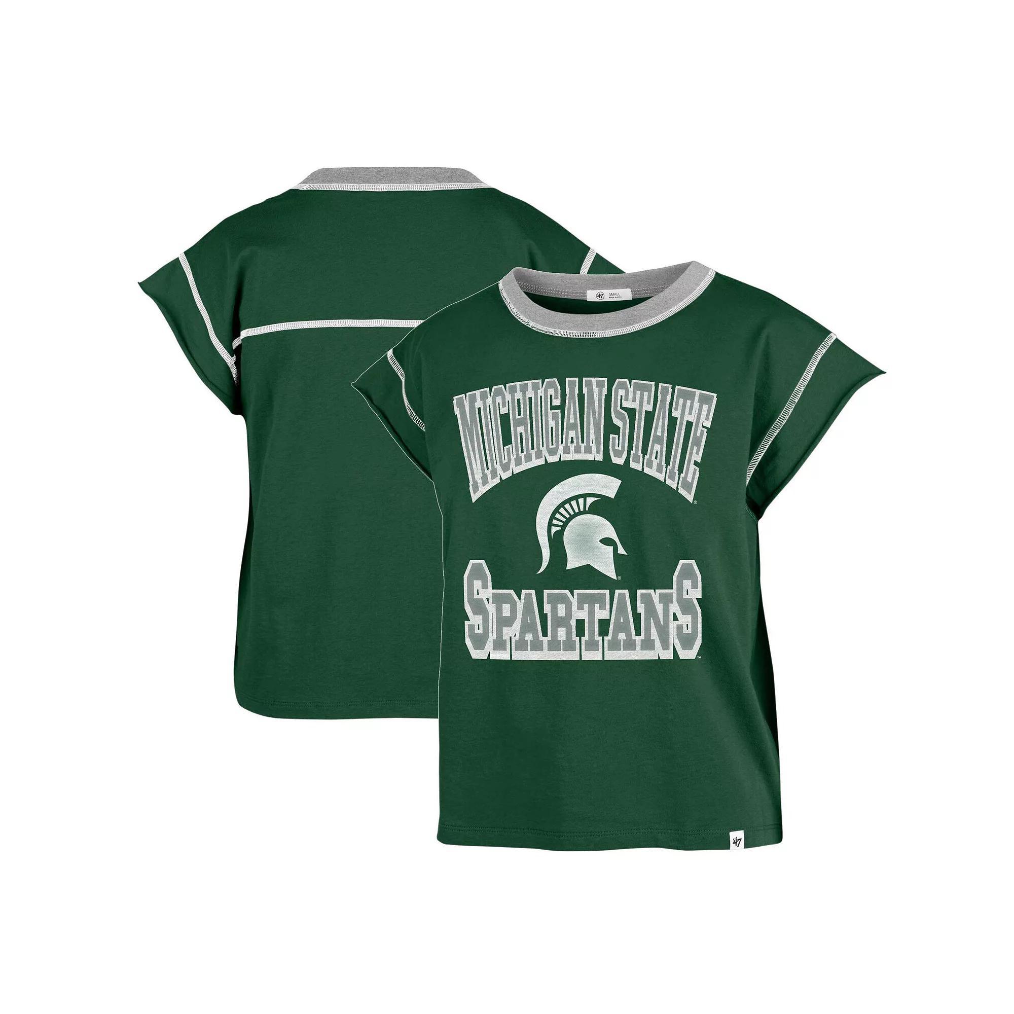 Women's '47 Green Michigan State Spartans Sound Up Maya Cutoff T-Shirt, Size: Small Product Image