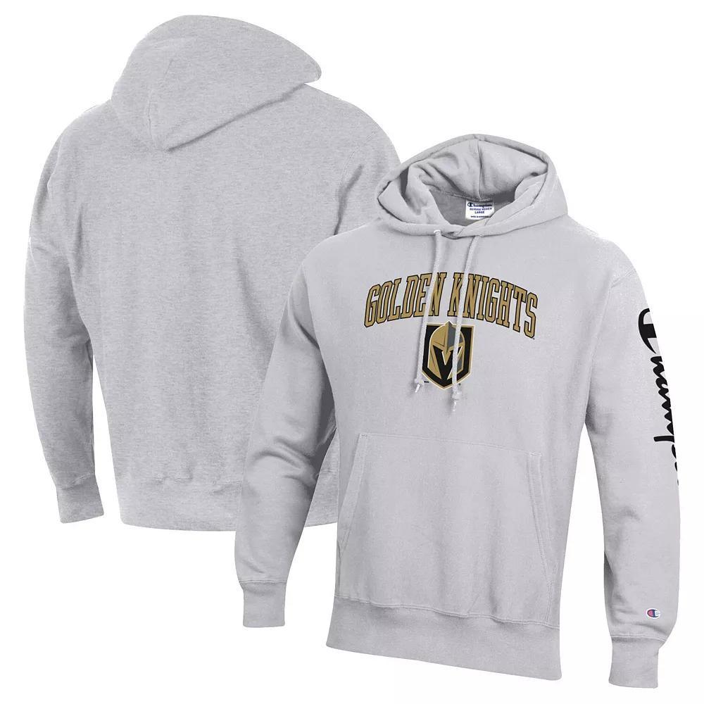 Men's Champion Heather Gray Vegas Golden Knights Reverse Weave Pullover Hoodie, Size: Large, Lvk Grey Product Image