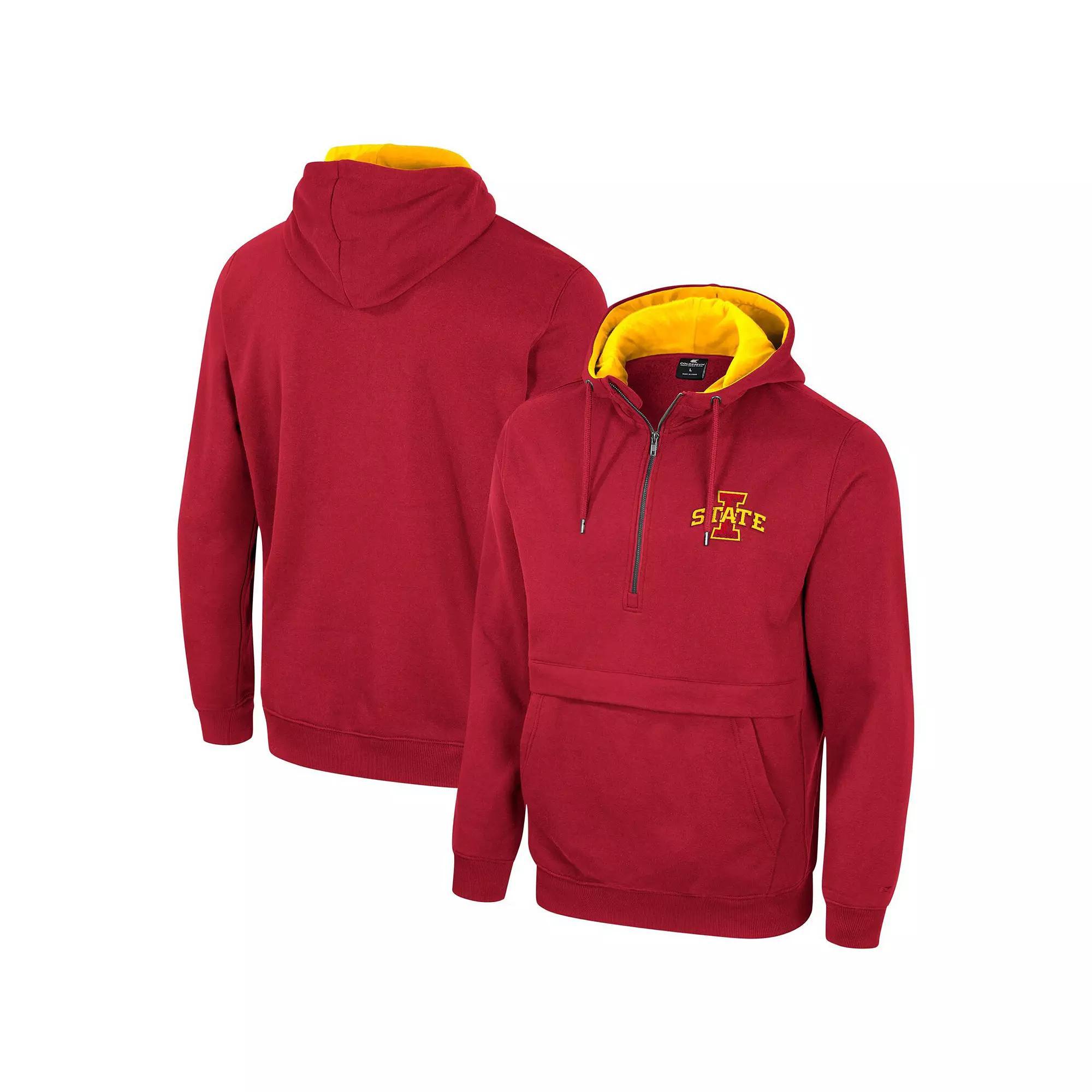 Men's Colosseum Cardinal Iowa State Cyclones Half-Zip Hoodie, Size: Large, Red Product Image