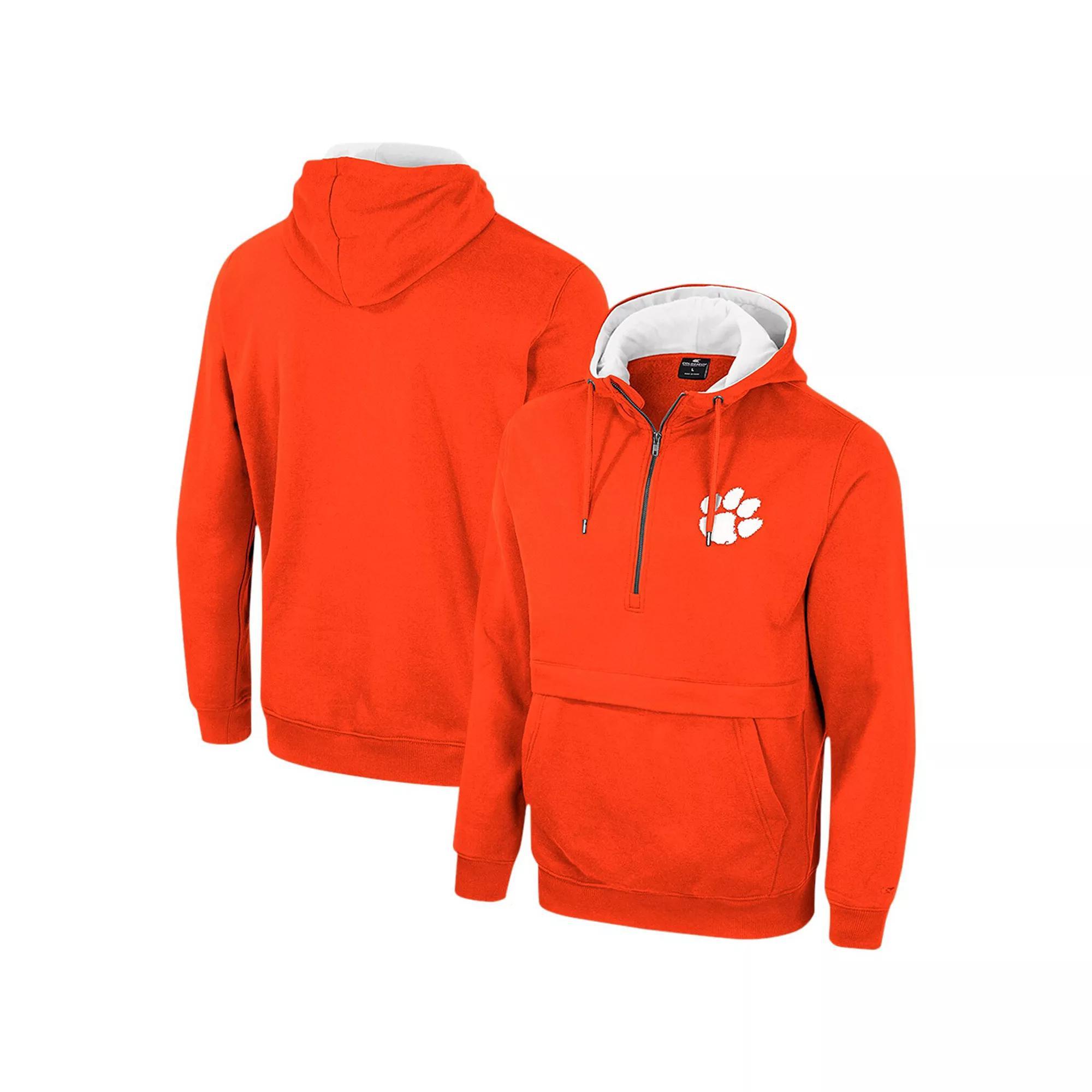 Men's Colosseum Orange Clemson Tigers Half-Zip Hoodie, Size: 2XL Product Image